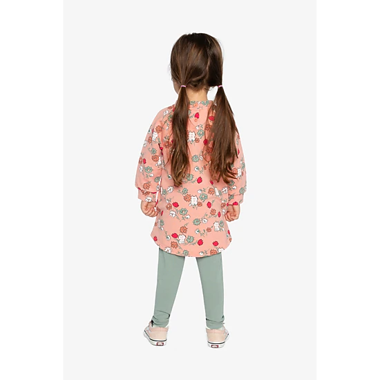 Deux par Deux Girls Cat Print French Terry Dress