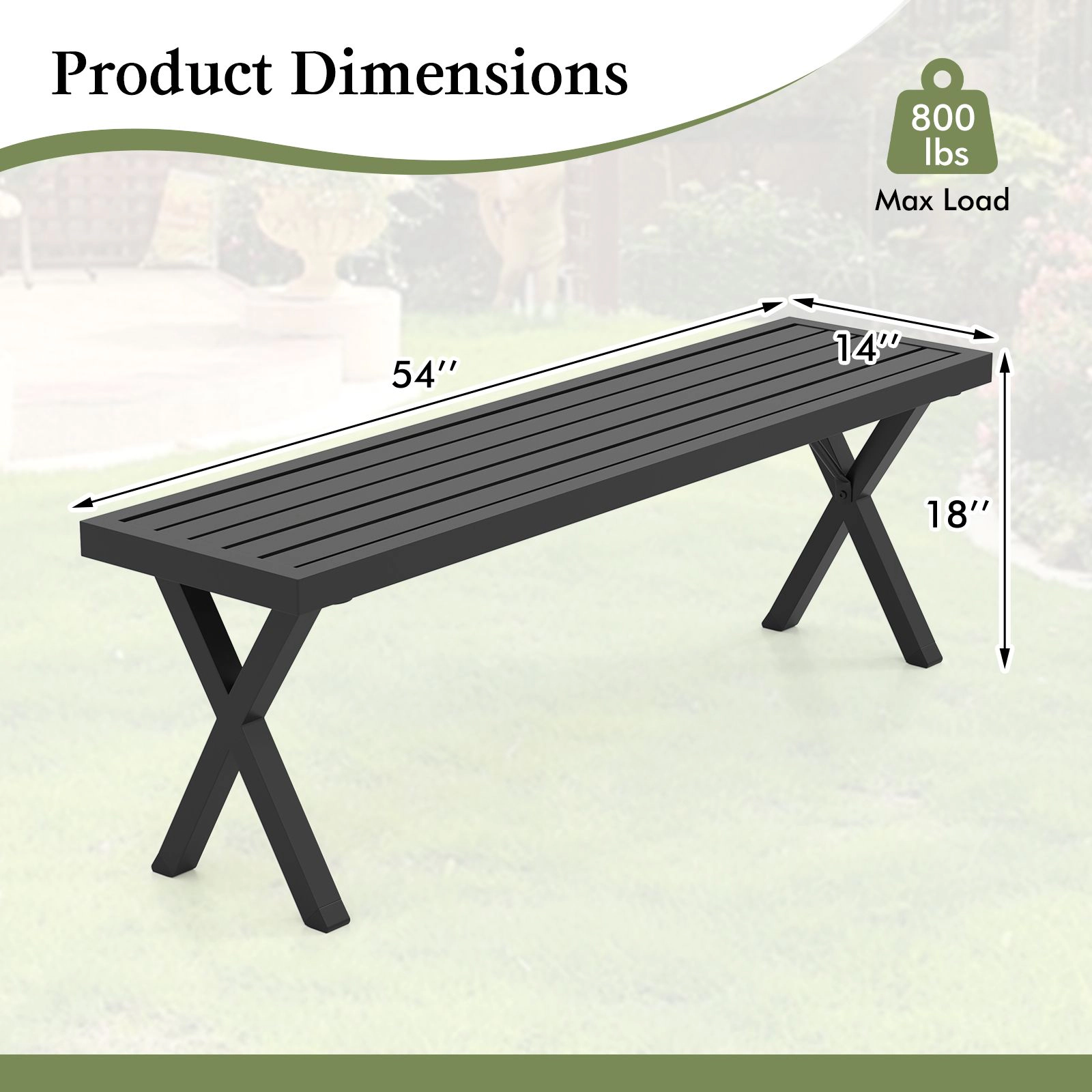 SlickBlue Heavy Duty Backless Patio Bench for Porch and Garden