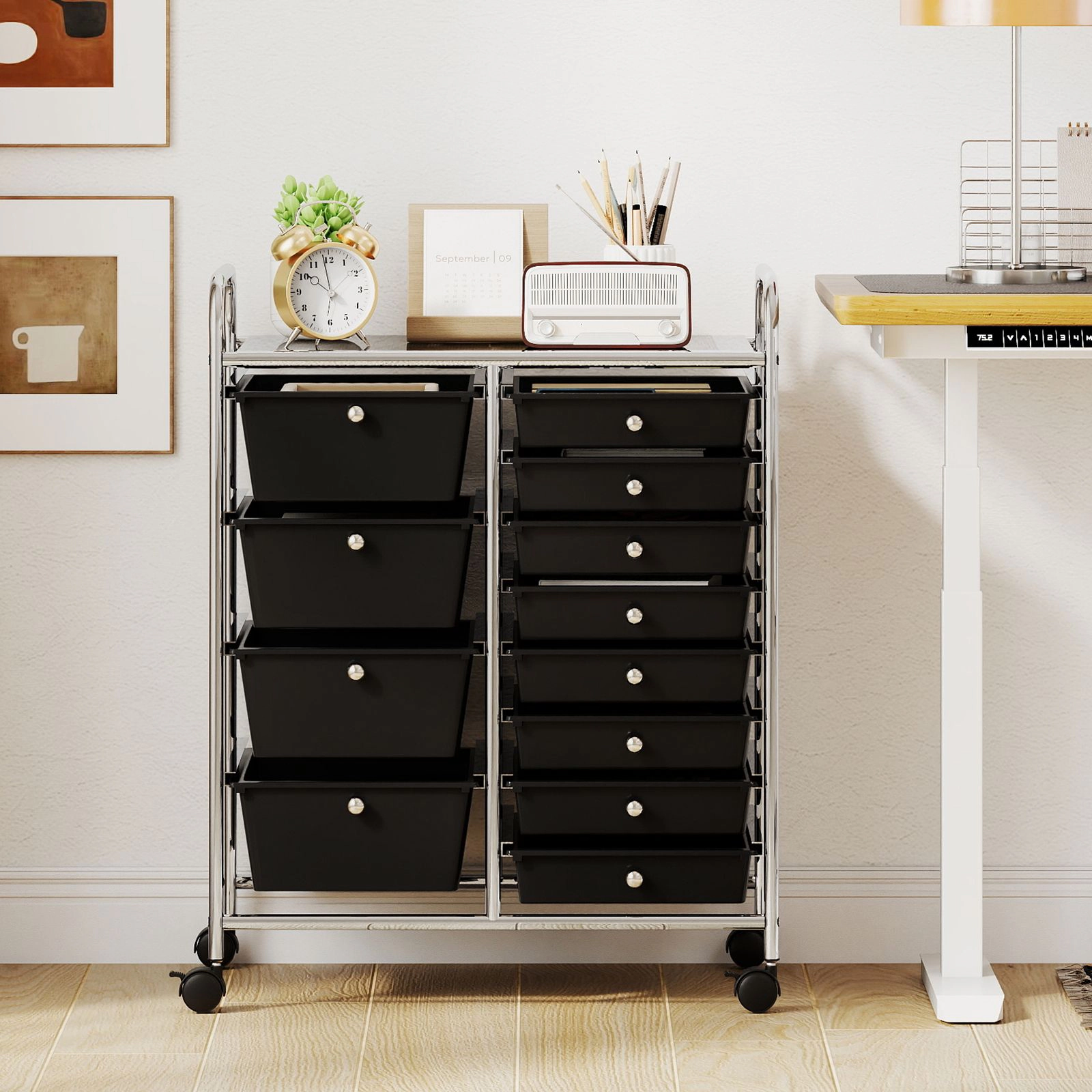 SlickBlue 12 Drawer Rolling Storage Cart with Removable Drawers