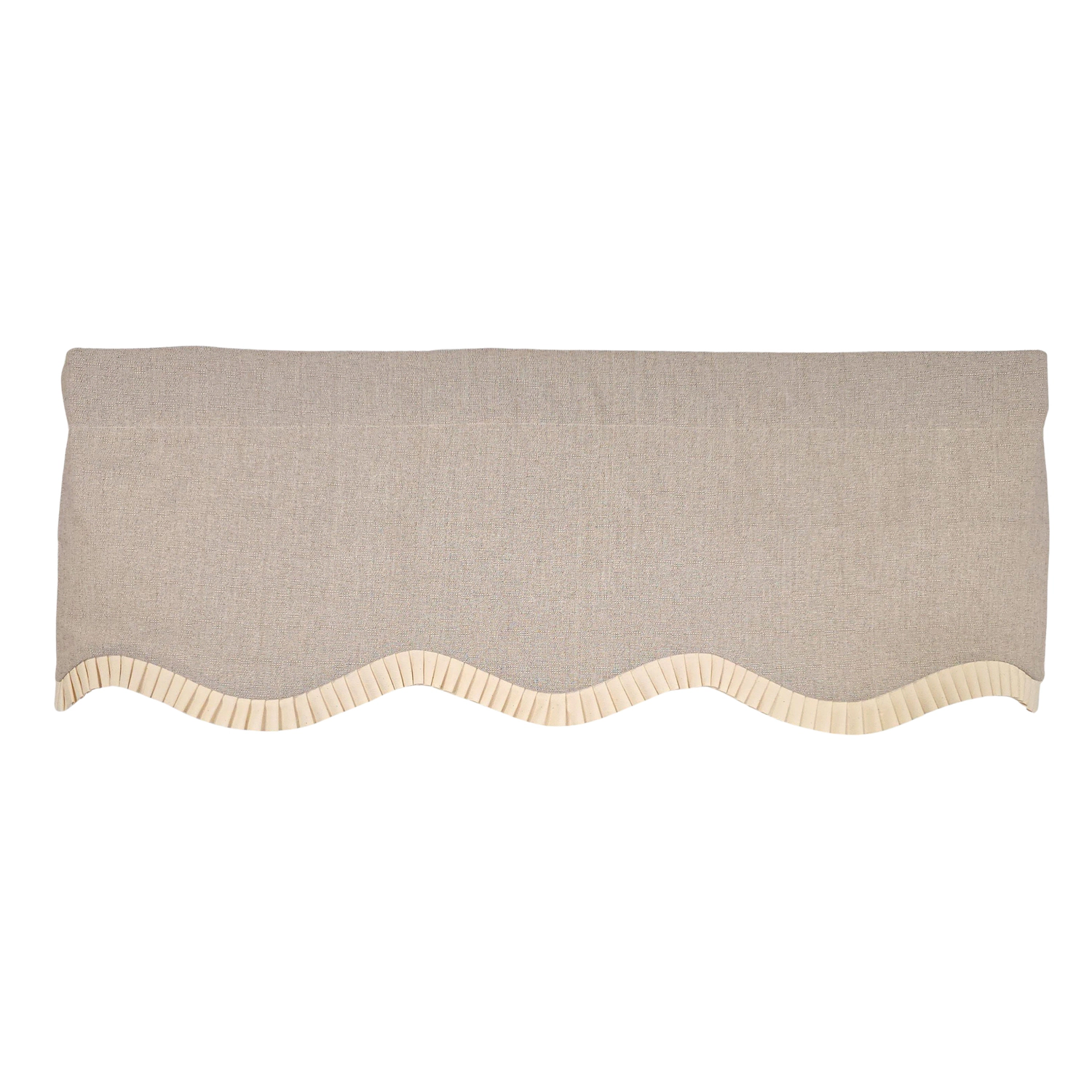 RLF Home Denton Ruffled Provance Window Valance 100% Cotton Lined Rod Pocket 50" x 17" Beige