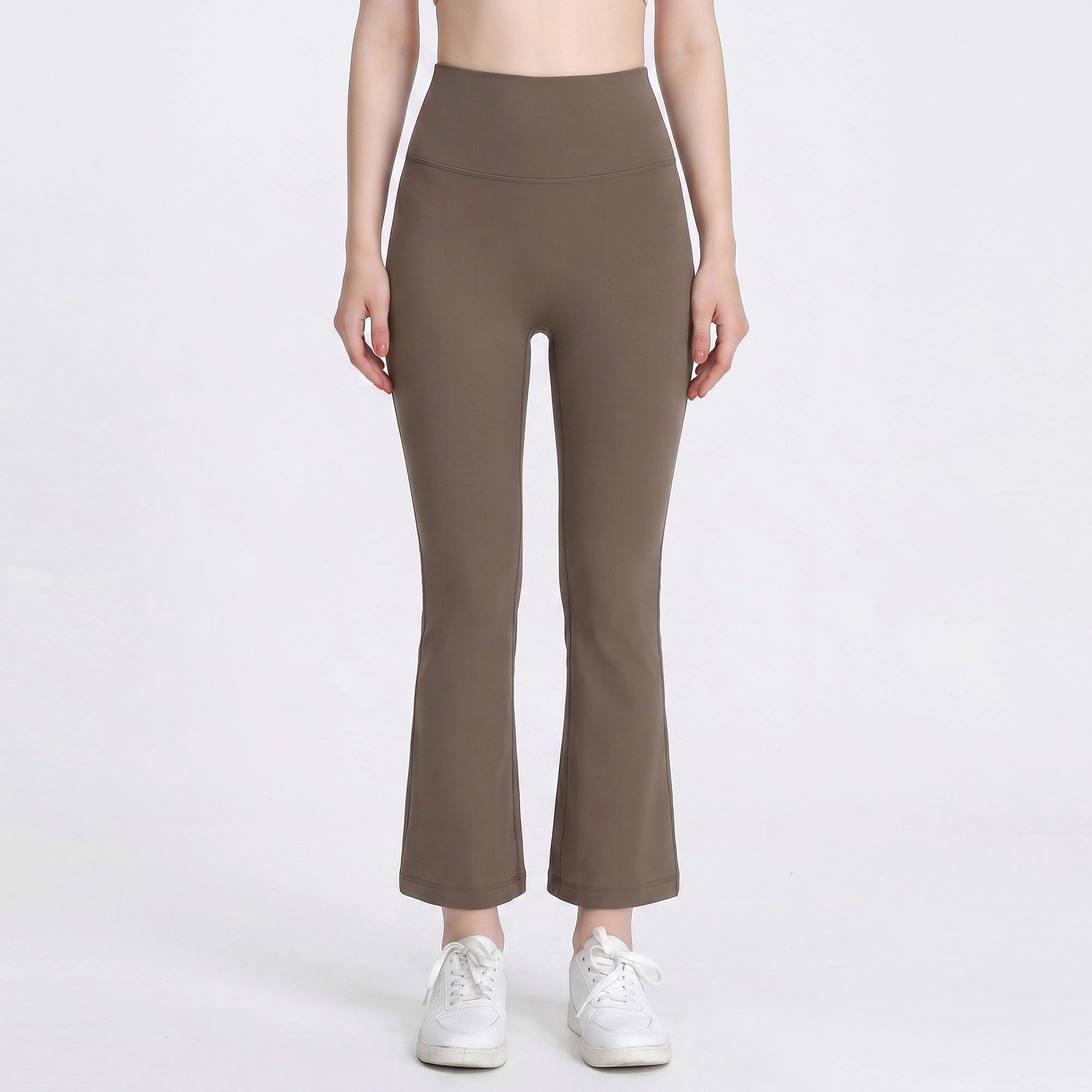 Anna-Kaci Women's High-Waist Flare Yoga Pants with Wide Waistband Smooth Stretch Pull On Workout Lounge