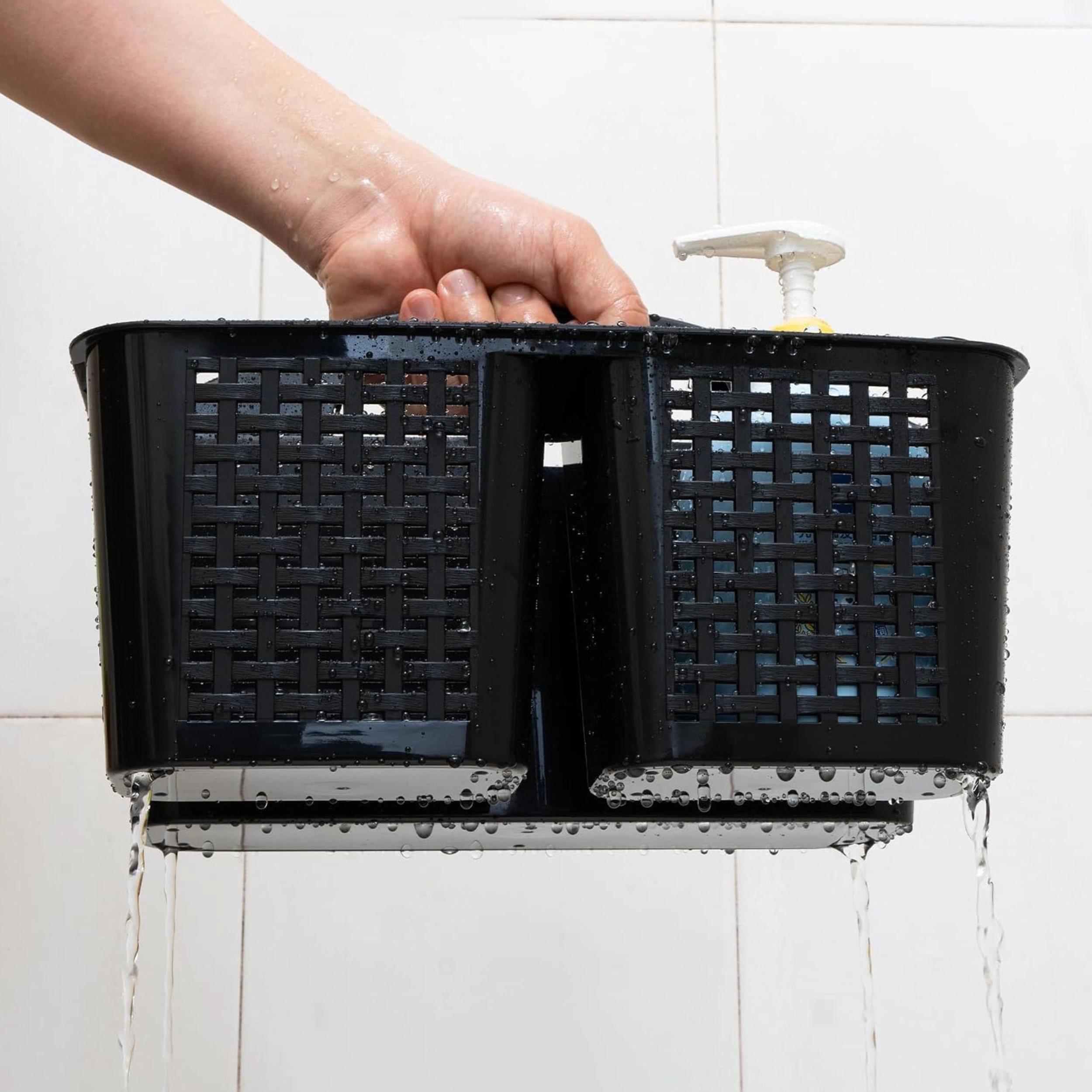 Stock Preferred Portable Shower Caddy Organizer with Handle Plastic Basket for Bathroom Dorm