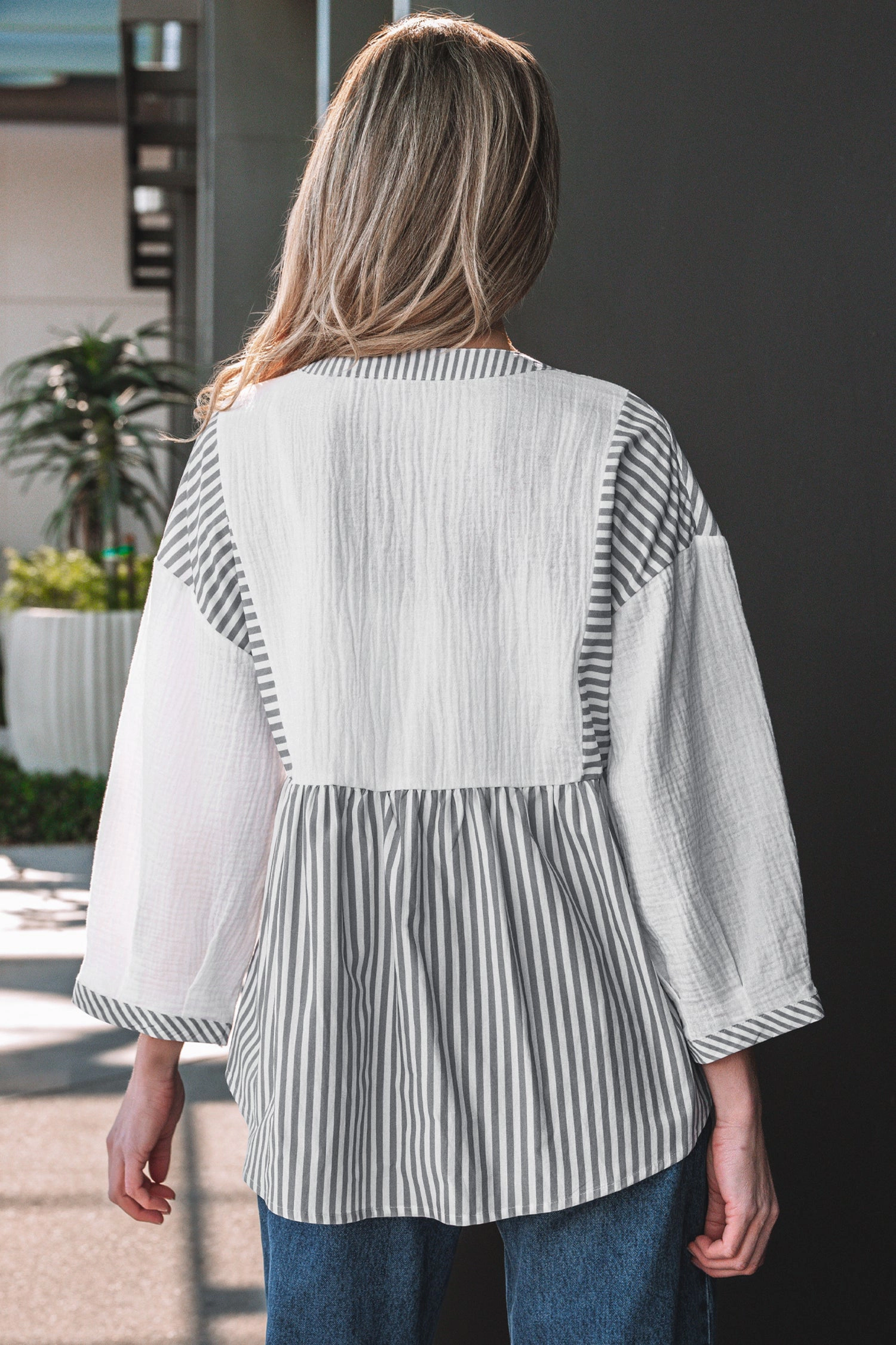 Threaded Pear Zahra Bracelet Sleeve Babydoll Blouse