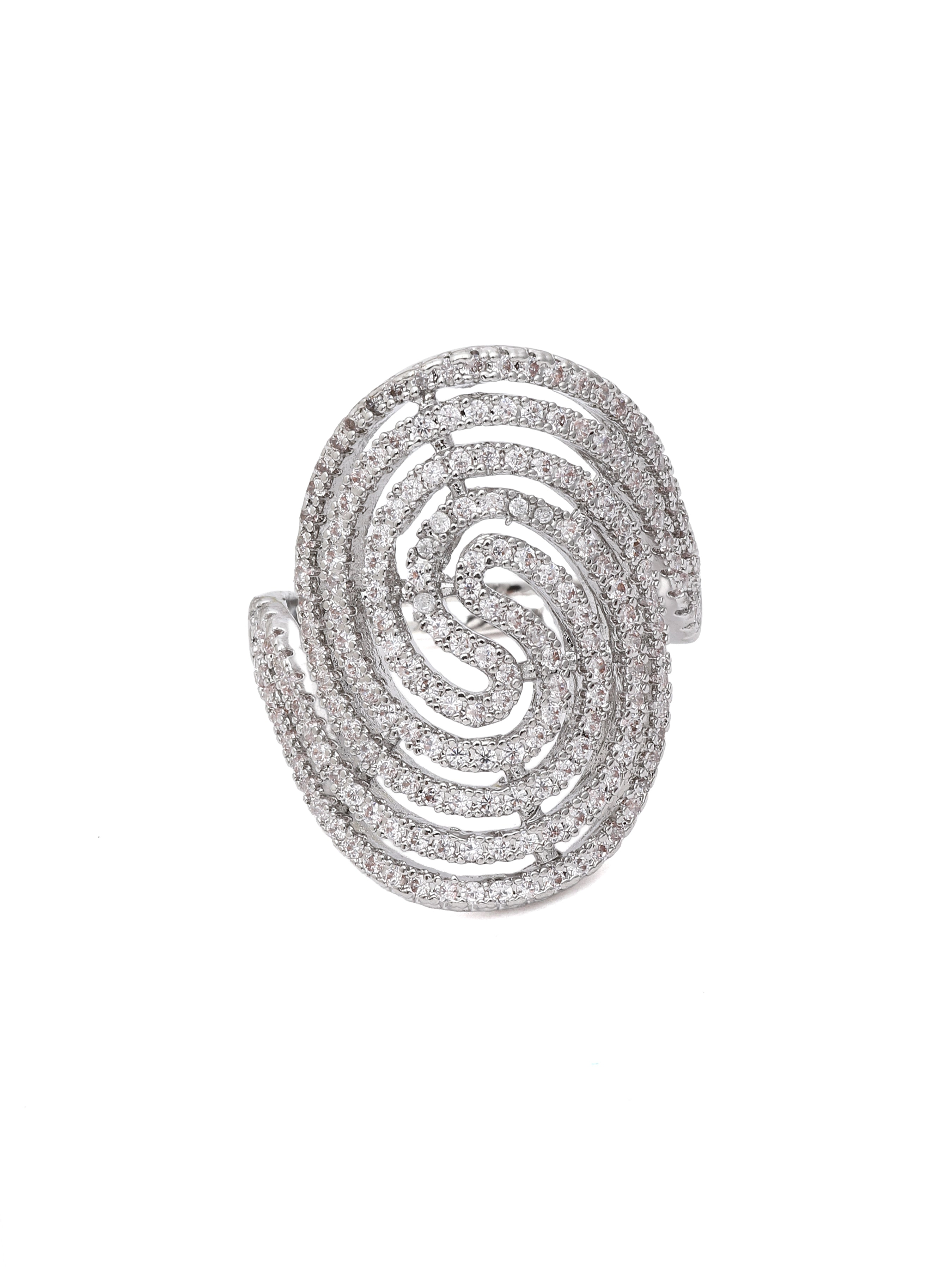 AGP Paris Women's Spiral Pave Statement Ring