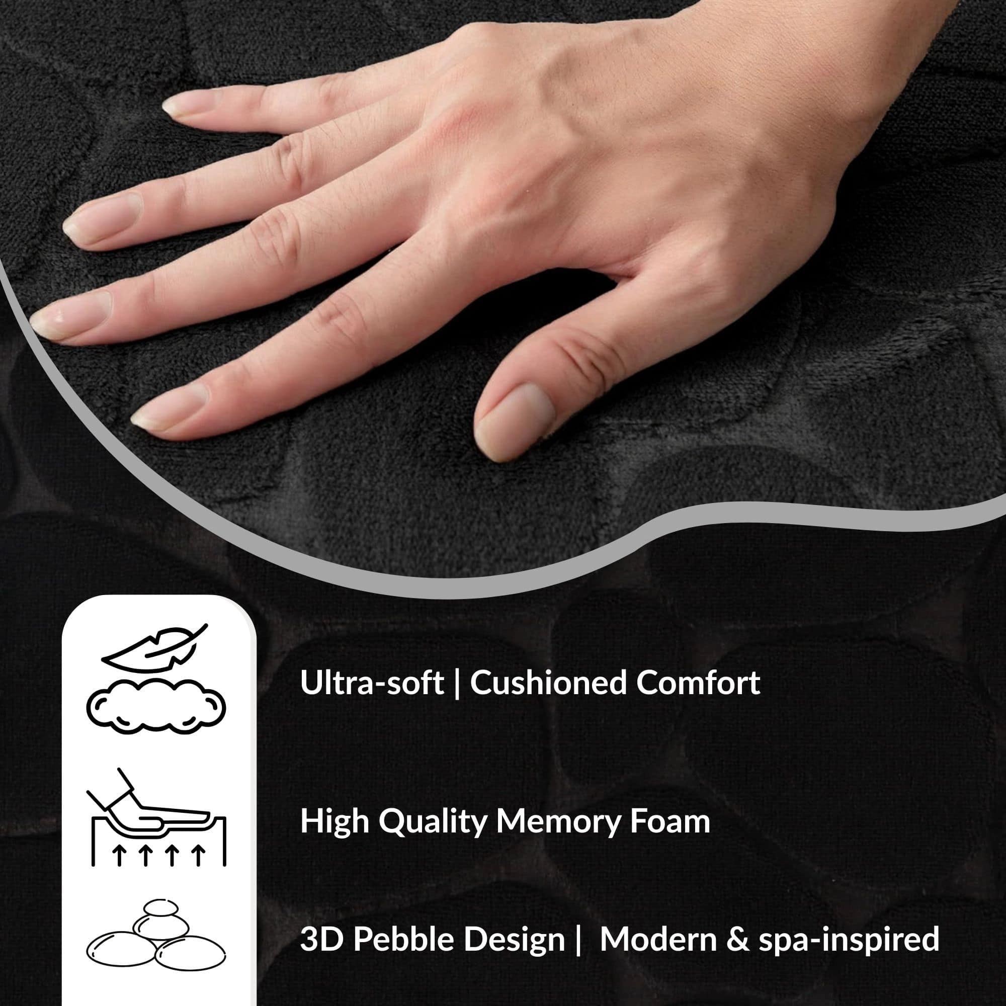 Evideco French Home Goods Pebble Memory Foam Bath Mat, 32 x 20 inches