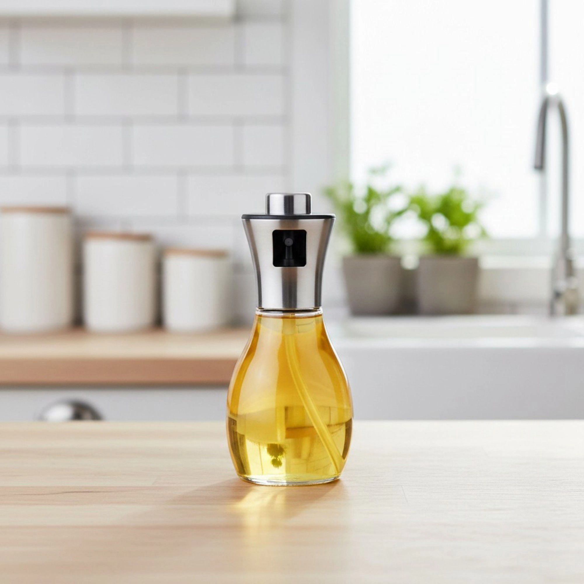 Alilang Women Oil Sprayer Bottle for Cooking with Fine Mist Spray Pump and Glass Container