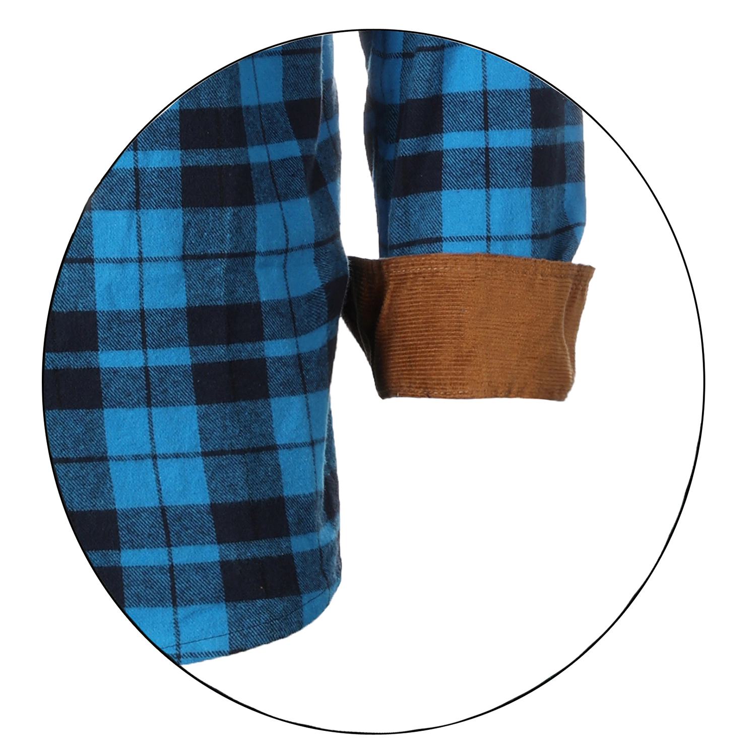 Gioberti Men's Long Sleeve Brushed Flannel Plaid Checkered Shirt with Corduroy Contrast