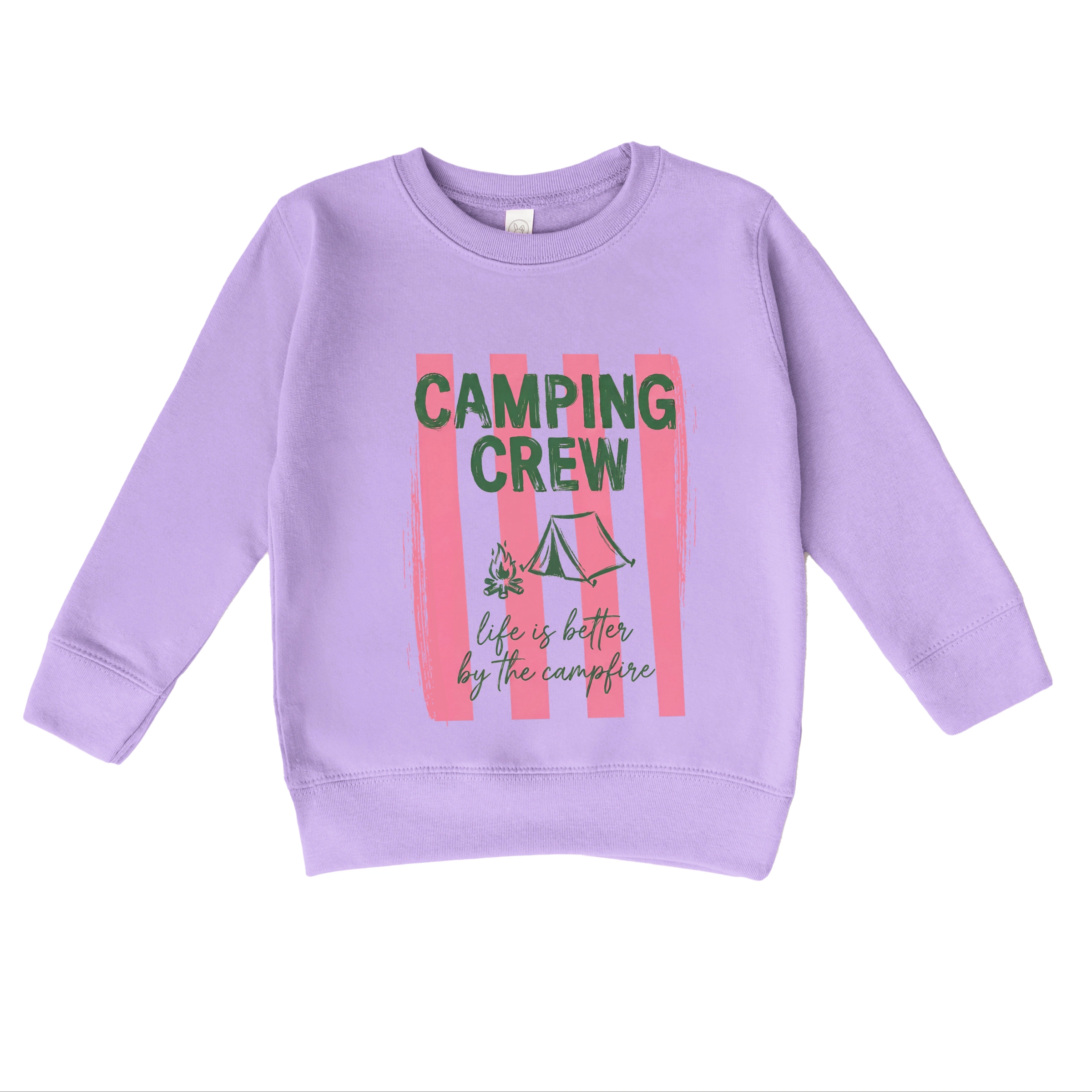 The Juniper Shop - Camping Crew Stripes Toddler Graphic Sweatshirt