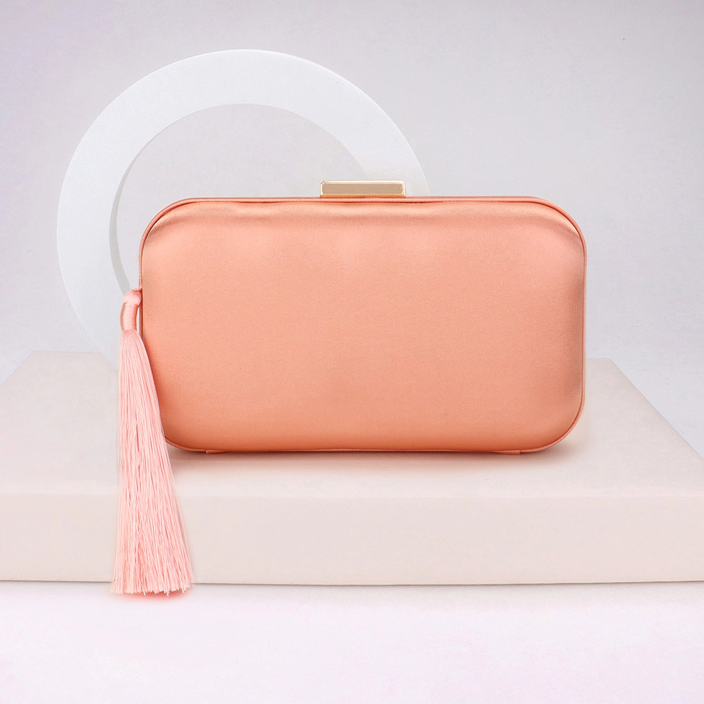 Fashnzfab Tassel Pointed Solid Clutch / Crossbody Bag