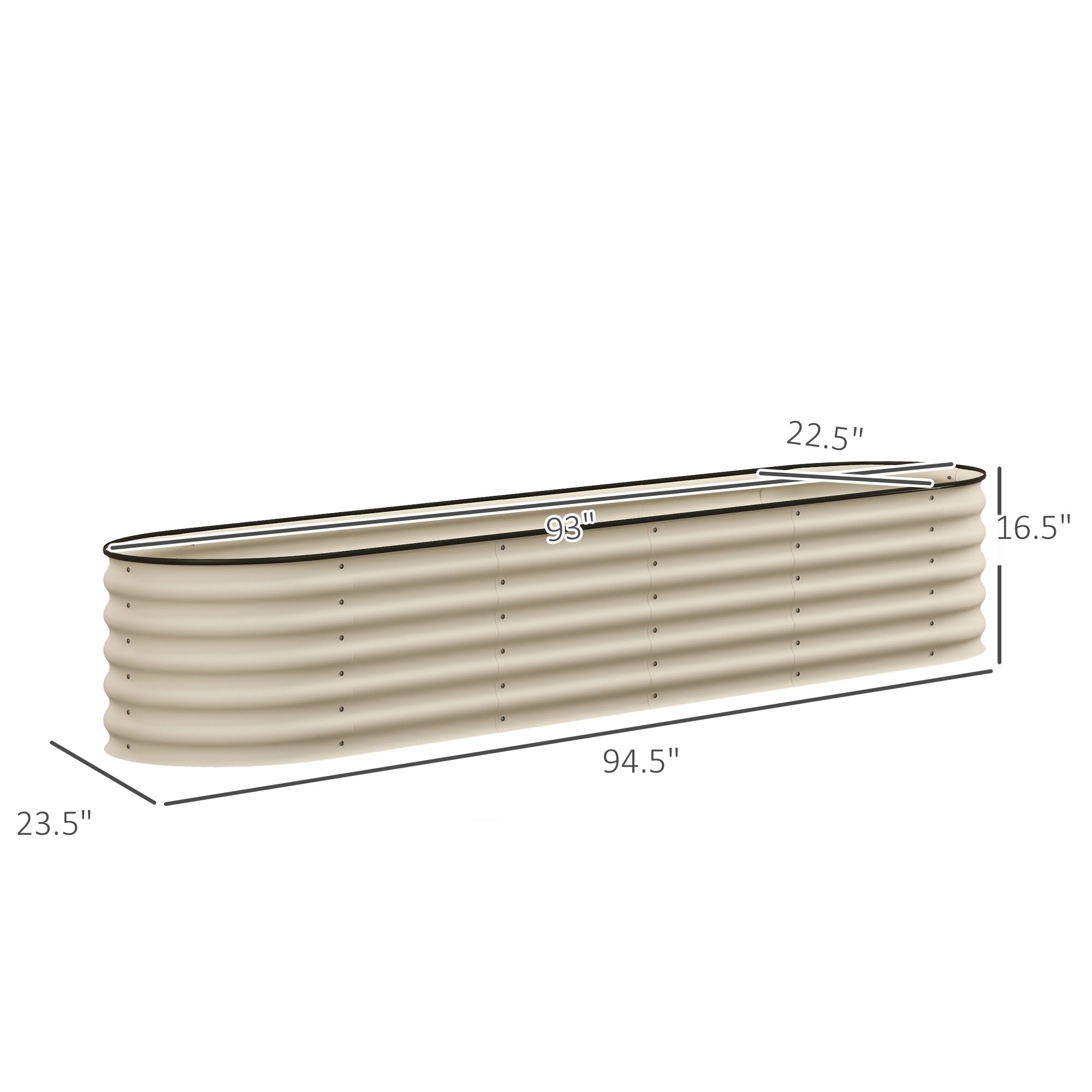 HONGGE Galvanized Raised Garden Bed Kit, Metal Planter Box with Safety Edging