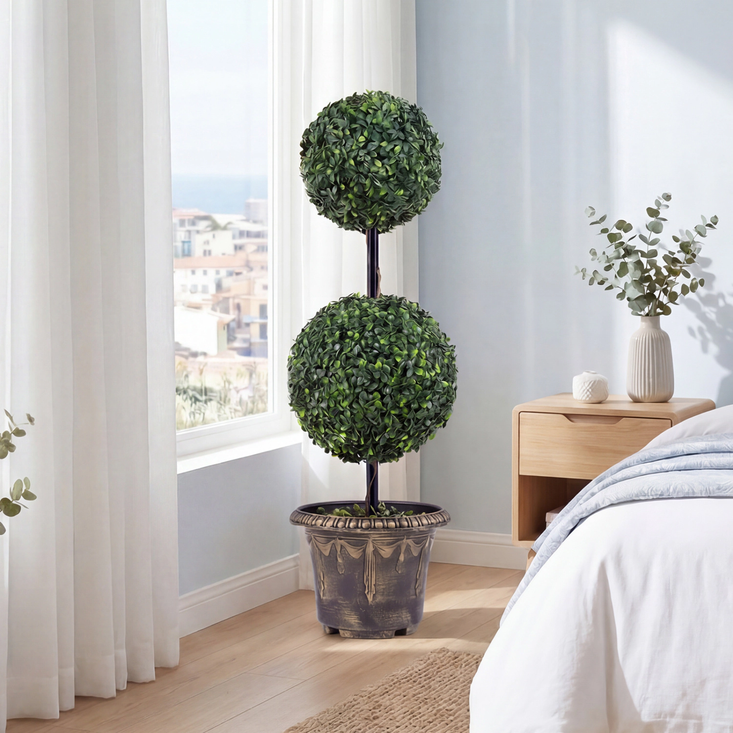 Slickblue Artificial Topiary Tree 35 Inch Potted Faux Plant for Entryway Office Living Room
