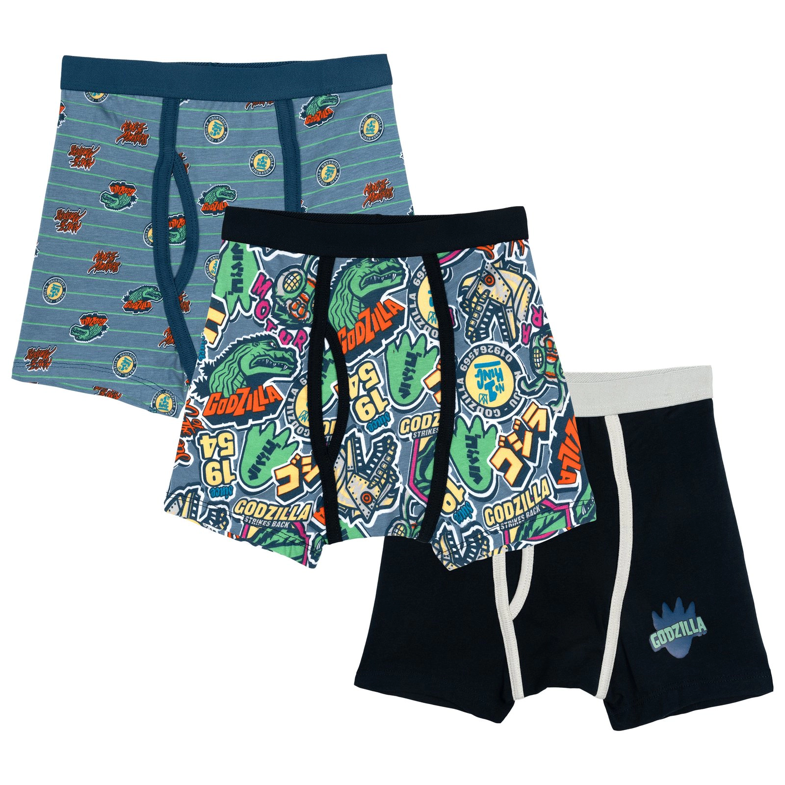 Godzilla Boys' Sensory Friendly 3-Pack Boxer Briefs