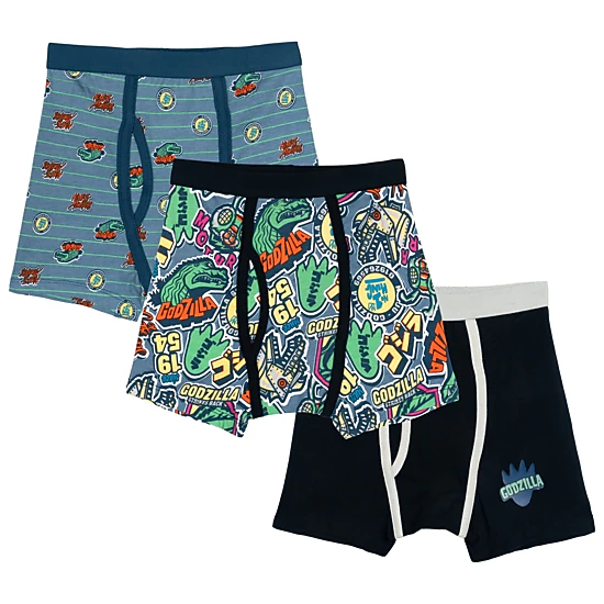 Godzilla Boys' Sensory Friendly 3-Pack Boxer Briefs