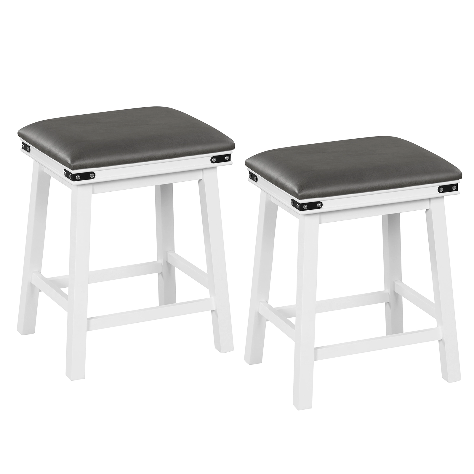 LJG Set of 2 24/30 Inch Dining Bar Stool with Acacia Wood Frame