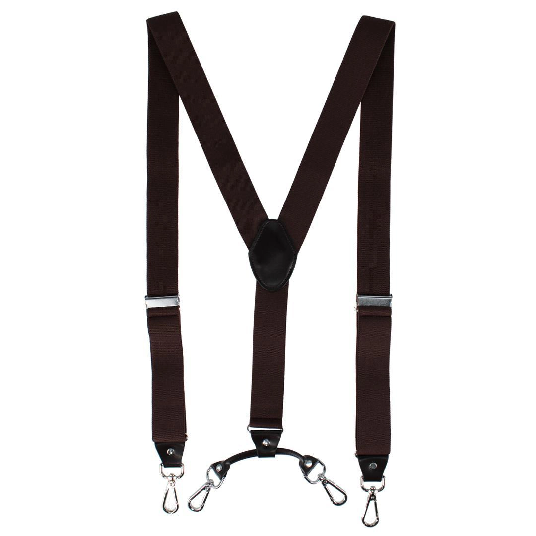 CTM Men's Elastic Y-Back Sleek Swivel Hook Suspenders
