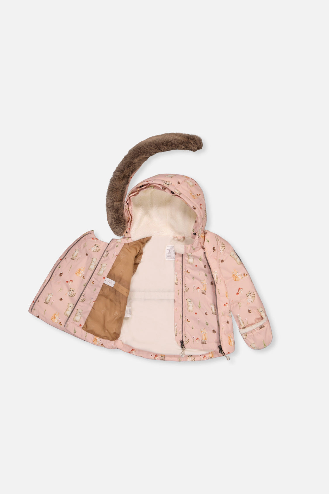 Deux par Girls Animal Print Two Piece Snowsuit with Hooded Coat and Snow Pants