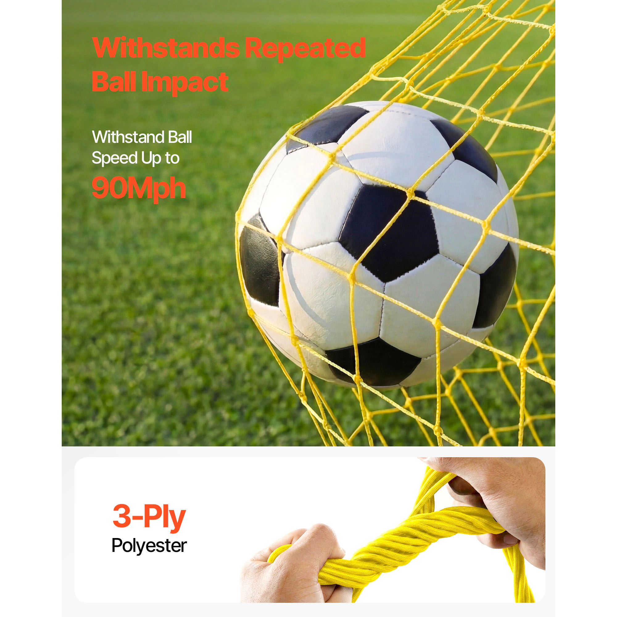 HONGGE Soccer Rebounder Net for Control Passing Practice, Iron & Net, Easy Setup Ball Training Equipment
