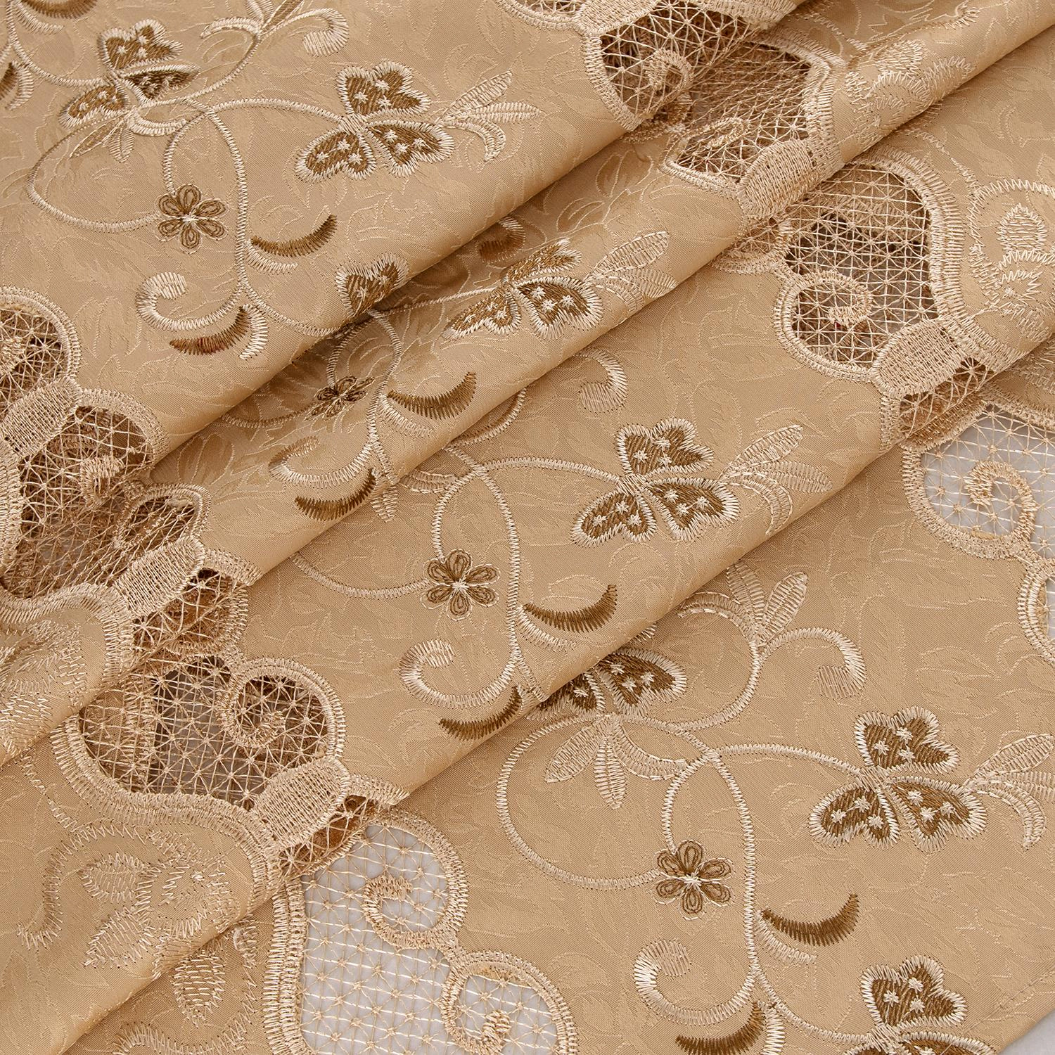 RT Designer Collection Alice Macrame Luxurious Decorative Rod Pocket Curtain Panel 54" x 84" Gold