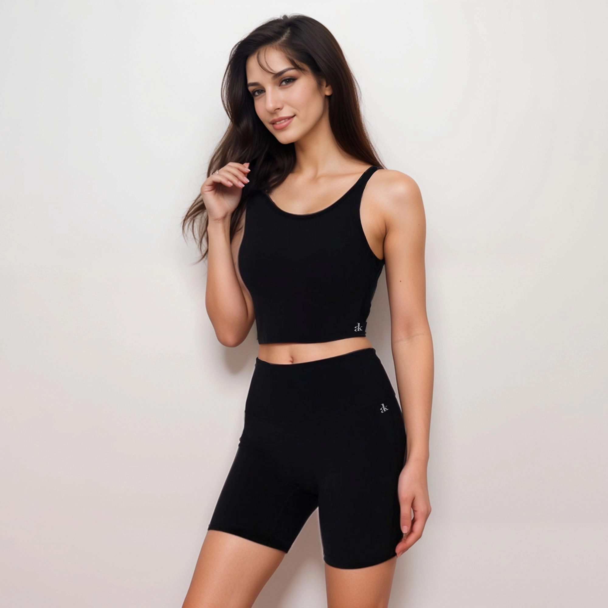 Anna-Kaci Women's Scoop Neck Cropped Activewear Tank Top with Wide Straps and Clean Hem Detail