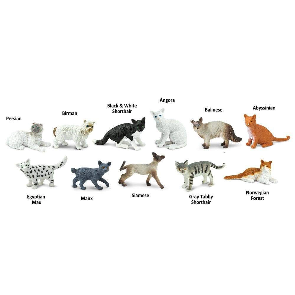 Safari Ltd. - Domestic Cats TOOB - contains 10 Mini Figurines