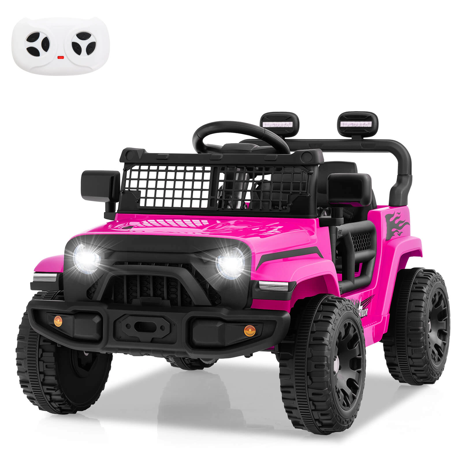 Costway 12V Kids Ride on Truck Car Battery Powered Electric Vehicle with Remote Control Black