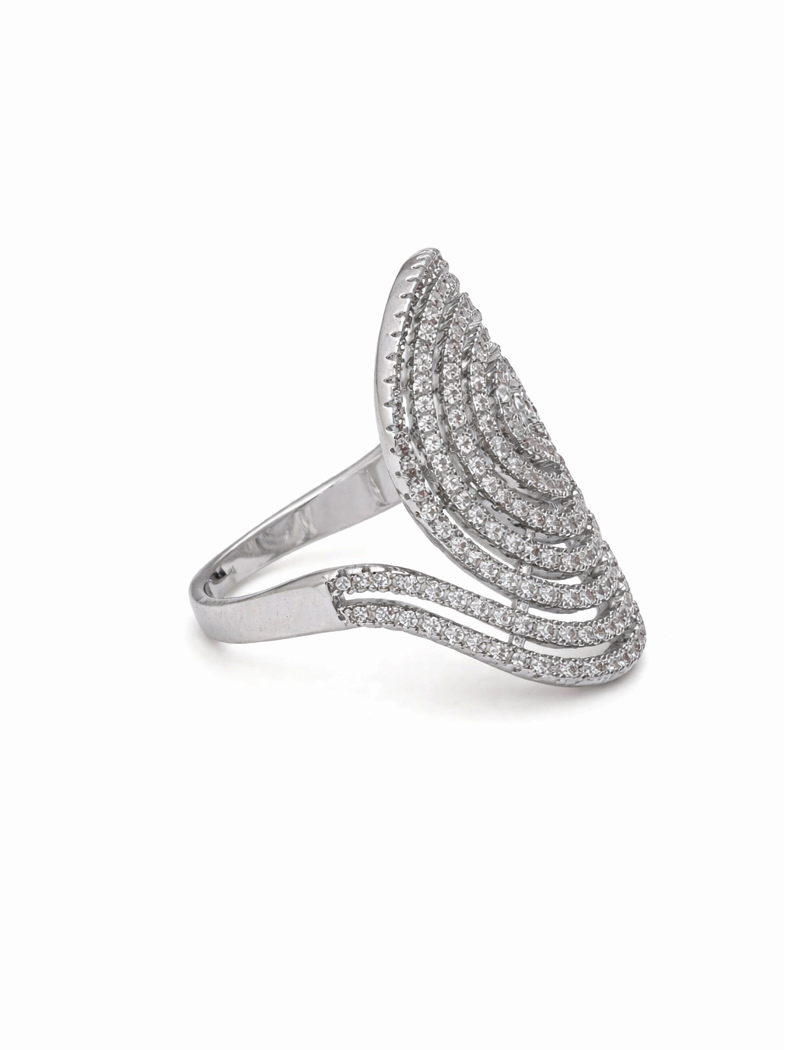 AGP Paris Women's Spiral Pave Statement Ring