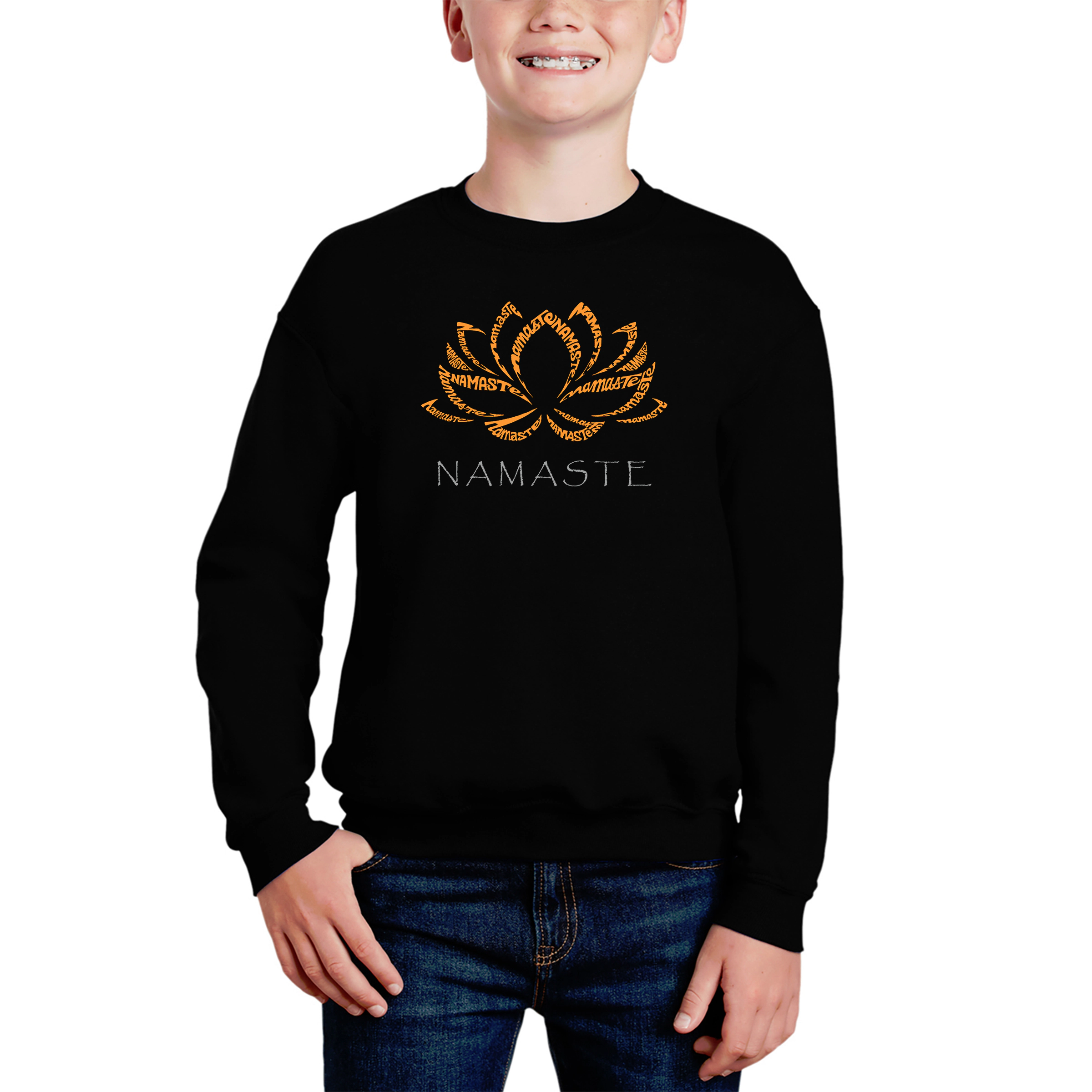 LA Pop Art Boy's Word Sweatshirt - Namaste