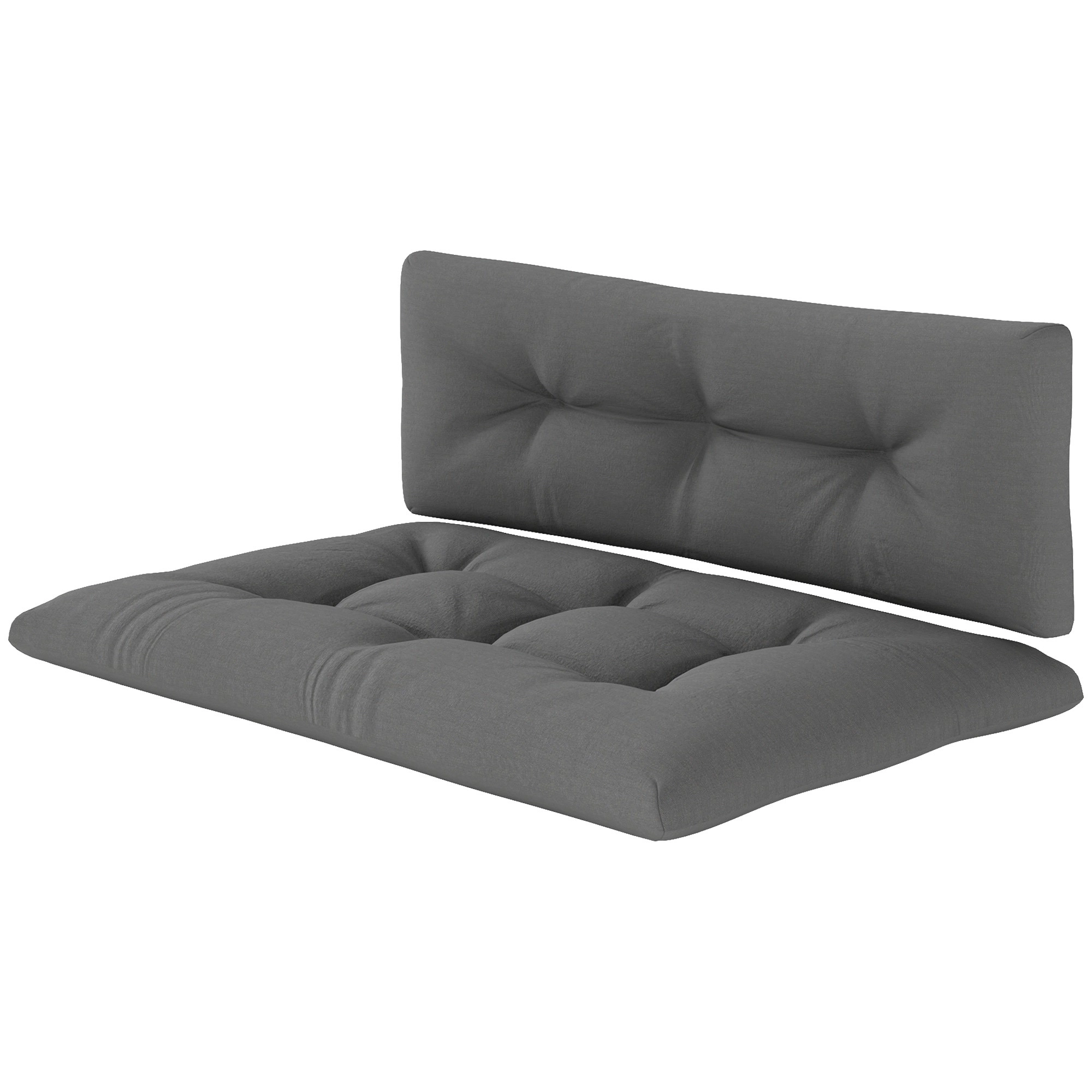 HONGGE 2 Seater Pallet Cushions Outdoor 3.9" Thick Replacement - Tufted Design for Garden Patio