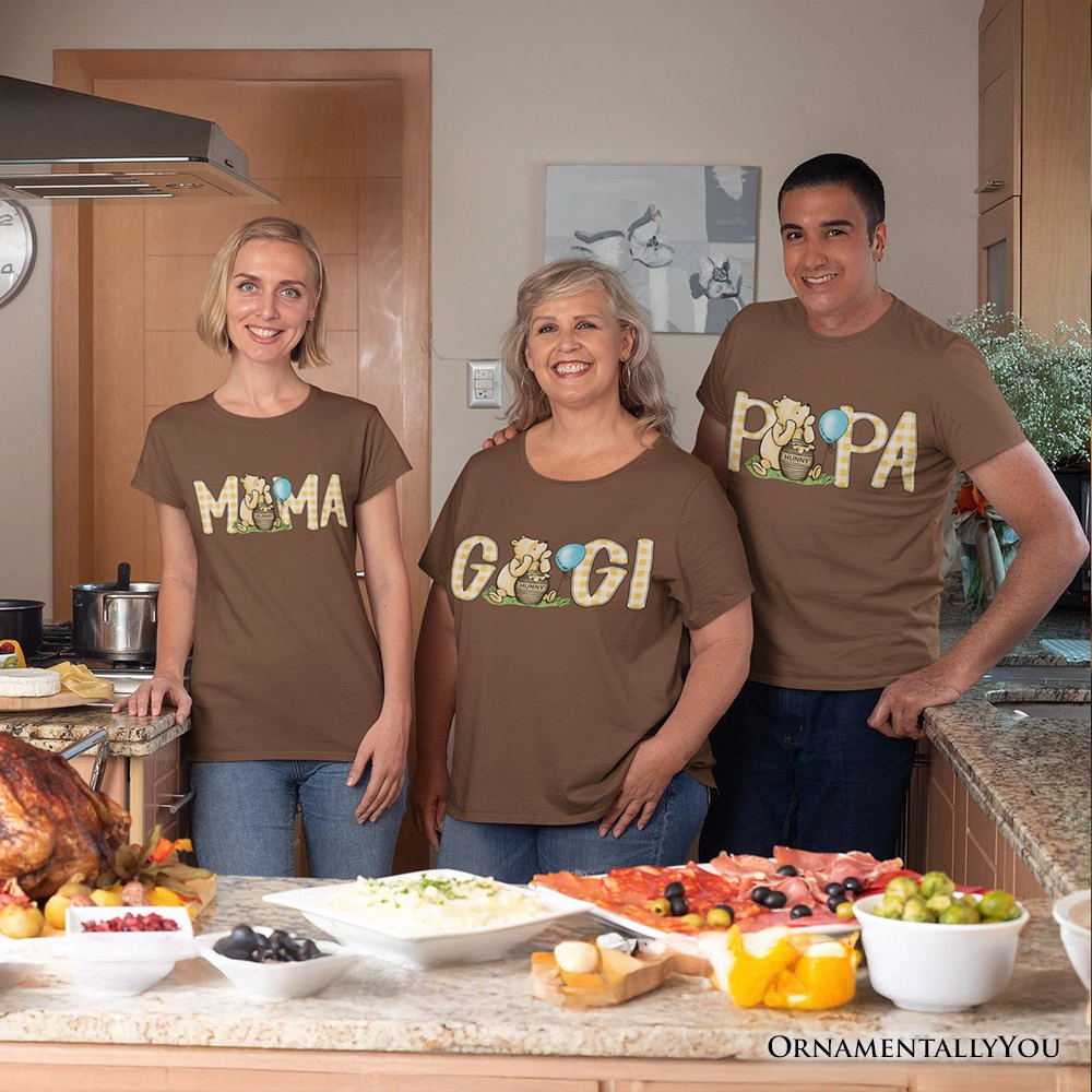 OrnamentallyYou Mens Gingham Papa Winnie-The-Pooh 1926 A.A. Milne Dad T-Shirt