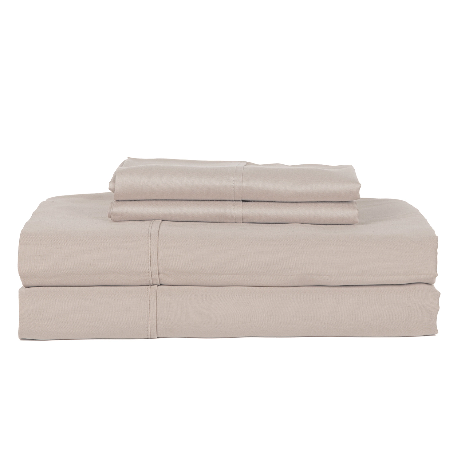 Castle Hill Premium Lightweight 330 Thread Count Cotton Sateen 4 Pieces Sheet Set King Ash