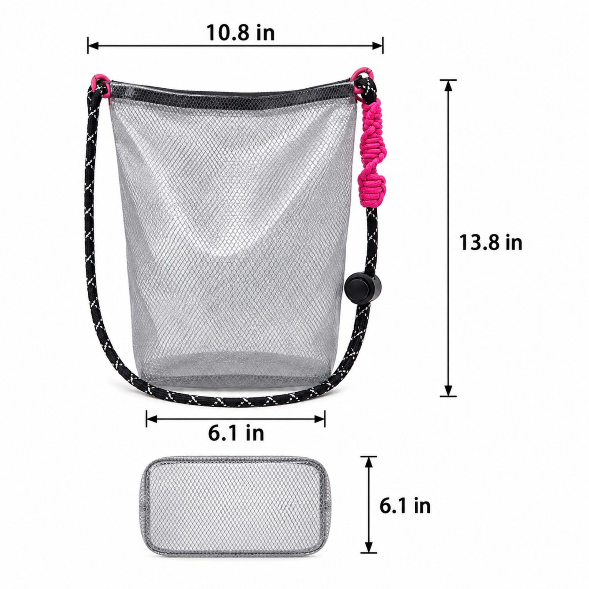 Alilang Women's Mesh Wet Dry Crossbody Beach Bag with Adjustable Strap