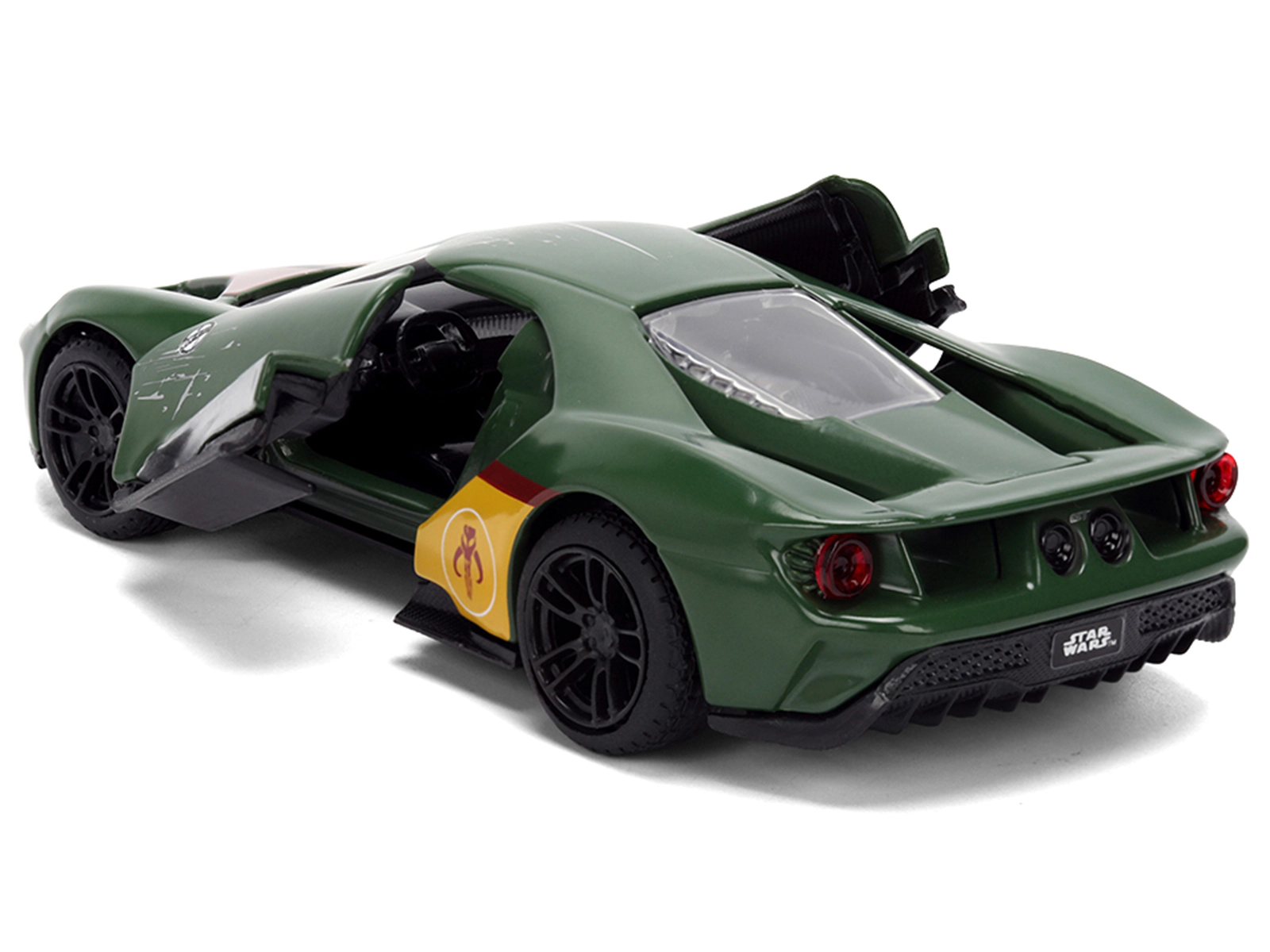 Jada 2017 Ford GT "Boba Fett" Livery Dark Green with Graphics "Star Wars" Franchise "Hollywood Rides" Series