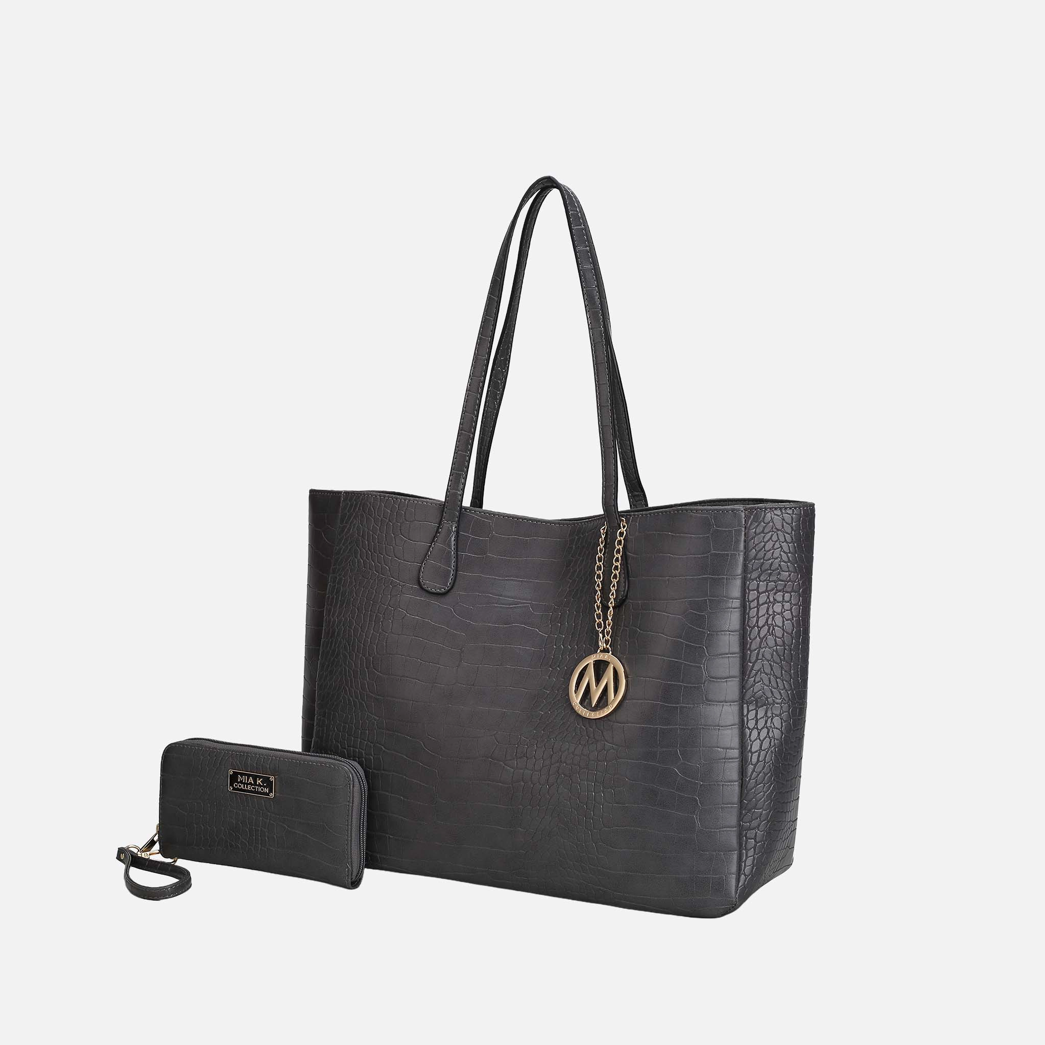 Mia K Collection Sadie Oversize Tote Bag and Wallet Set