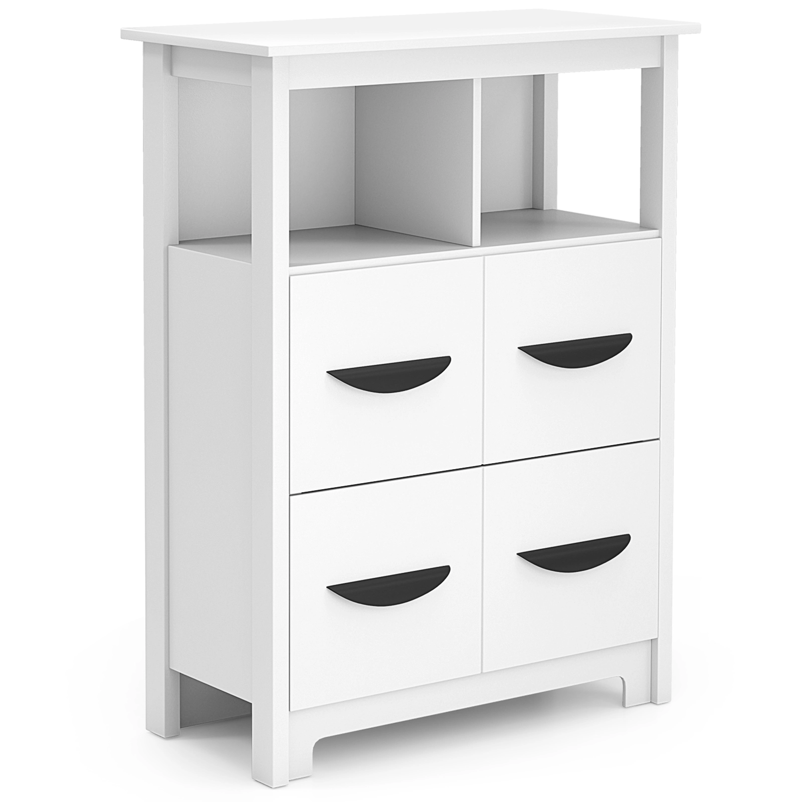 Slickblue White MDF Storage Cabinet with Drawers for Bathroom Living Room Hallway