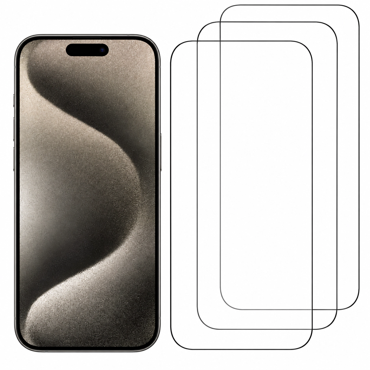 Qixxronics 3-Pack For iPhone 16 Plus Glass Screen Protector Cover, Real Tempered Glass, Shatterproof