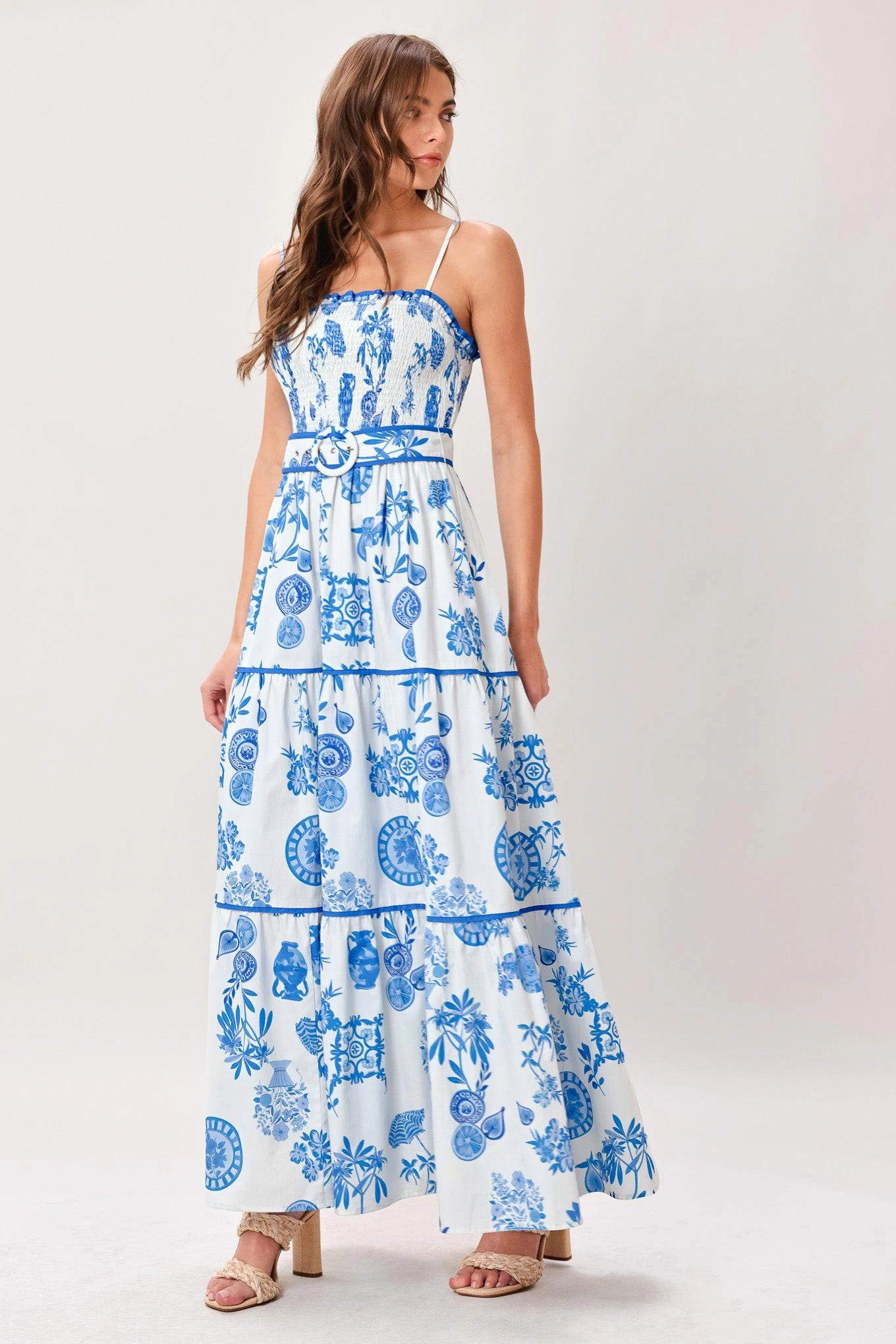 TRUEDAMES Women Santorini Dream Woven Maxi Dress