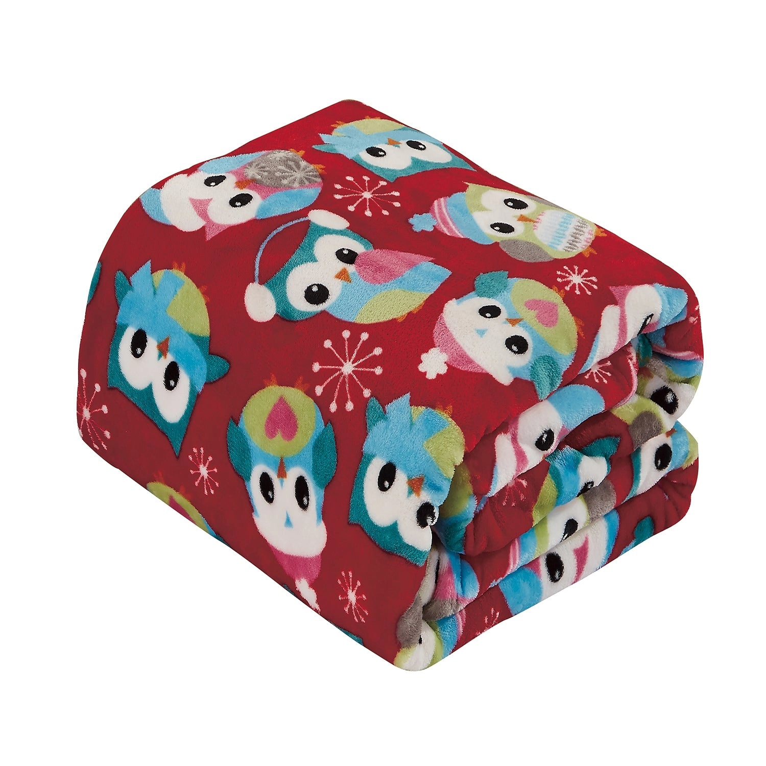 Plazatex MicroPlush Owl Printed Holiday Throw Blanket - 50x60", Multi
