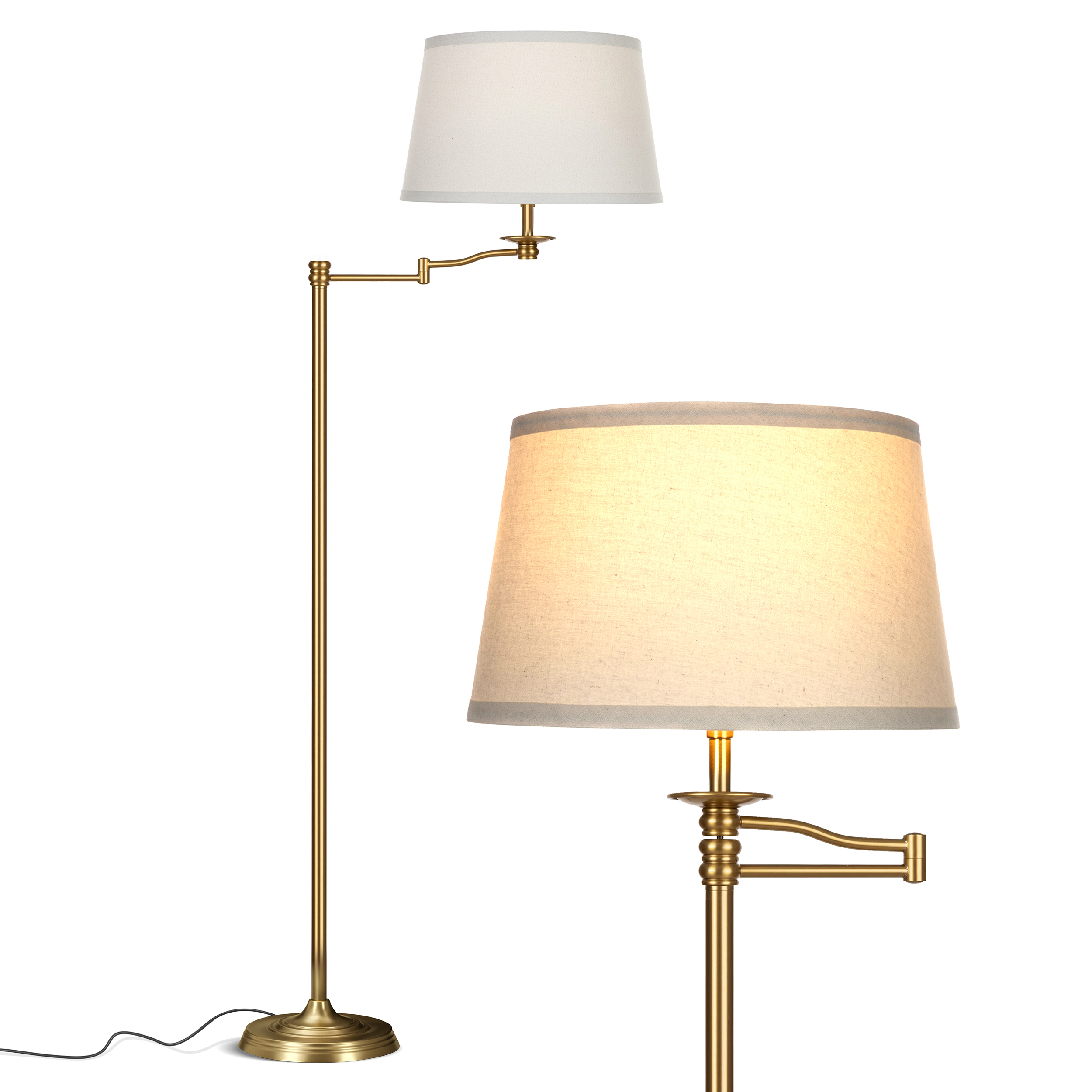 Brightech Caden Swing Swing Arm Drum Floor Lamp
