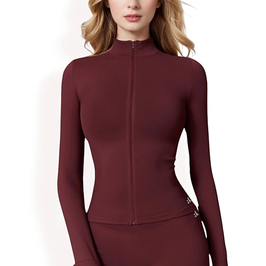 Anna-Kaci Women's Long Sleeve Full-Zip Sports Jacket with High Collar and Slim Fit Design