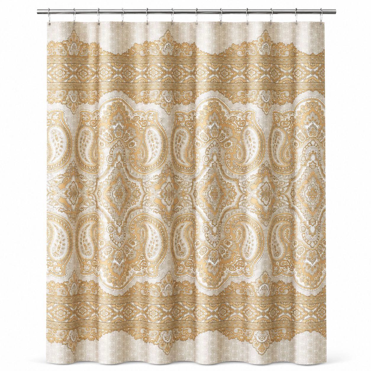 Kate Aurora French Chateau Paisley Chic Premium Fabric Shower Curtain