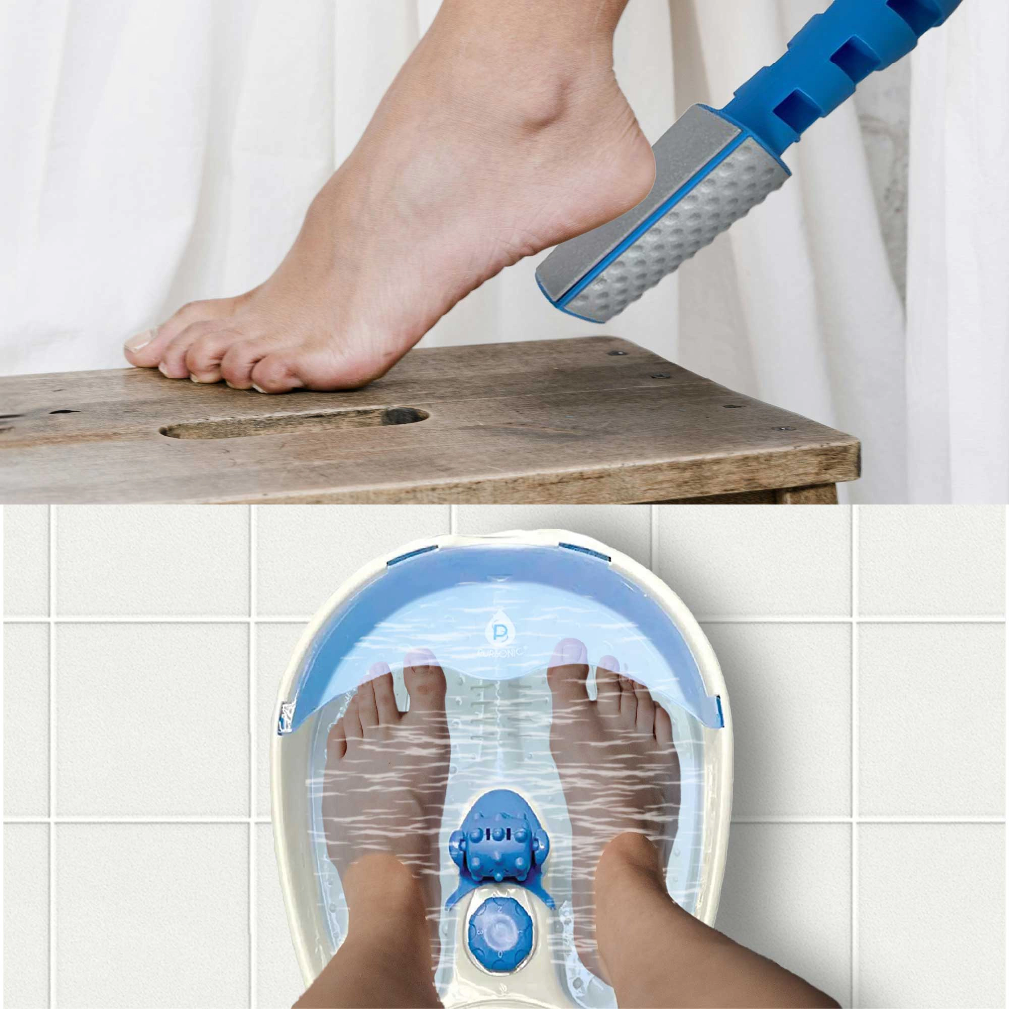 Pursonic Unisex Soothing Foot Spa Massager with Tea Tree Salt Scrub & Callus Remover