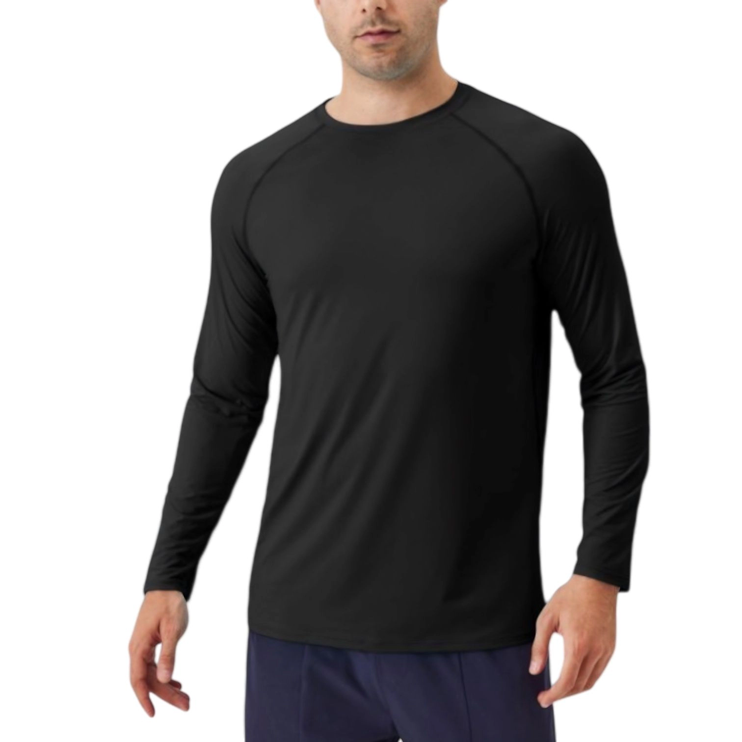 Anna-Kaci Men's Long Sleeve Performance Shirt with Raglan Sleeves and Lightweight Stretch Fabric
