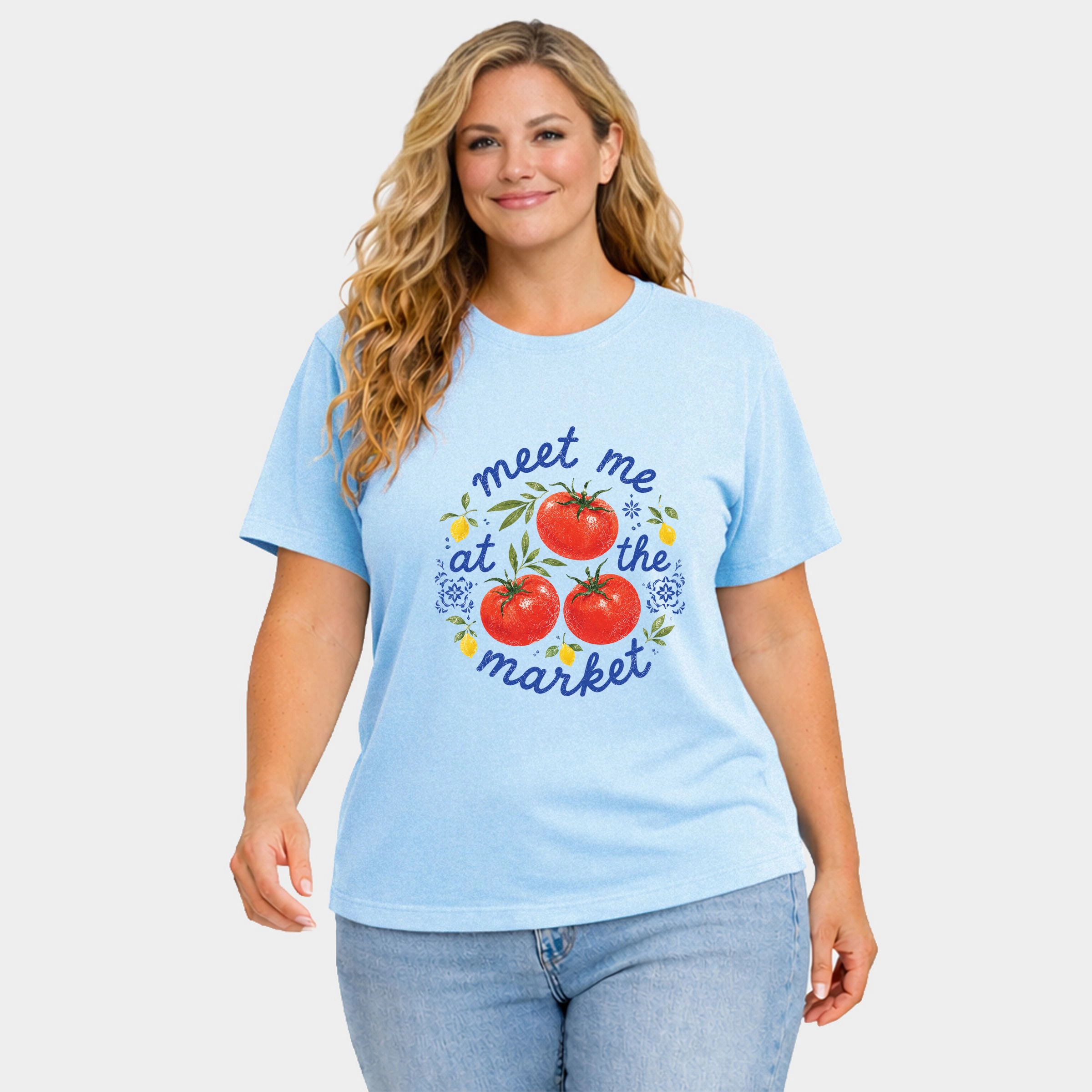 Simply Sage Market - Women's Plus Garment Dyed Tee Meet Me at the Tomatoes