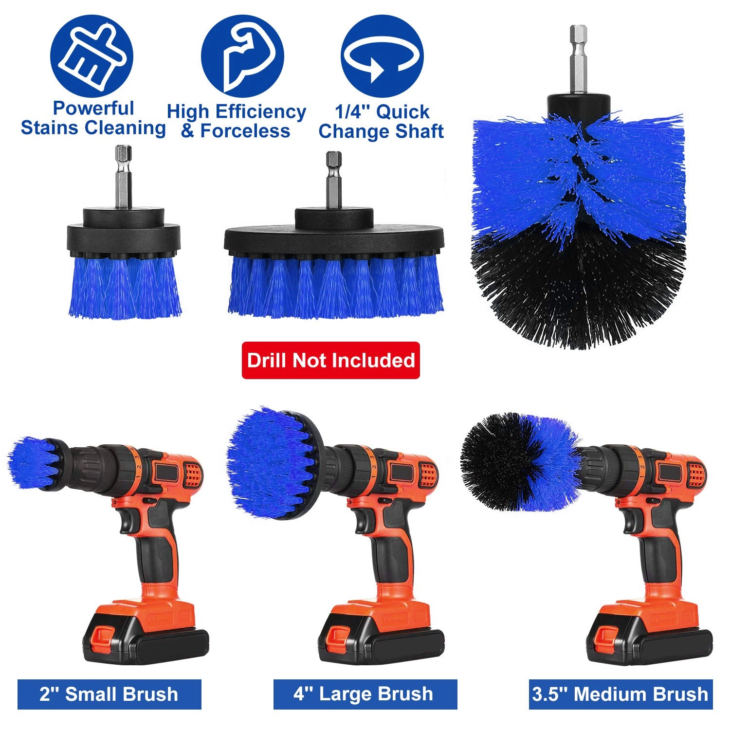 GBruno 3-Piece Drill Brush Power Scrubber Set