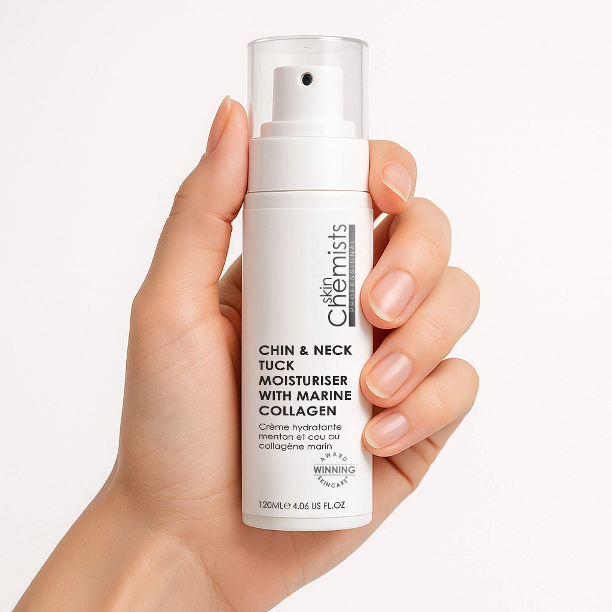 skinChemists Chin & Neck Tuck Moisturiser 120ml - Marine Collagen, Vitamin C & Shea Butter for Firming and Wrinkle Smoothing