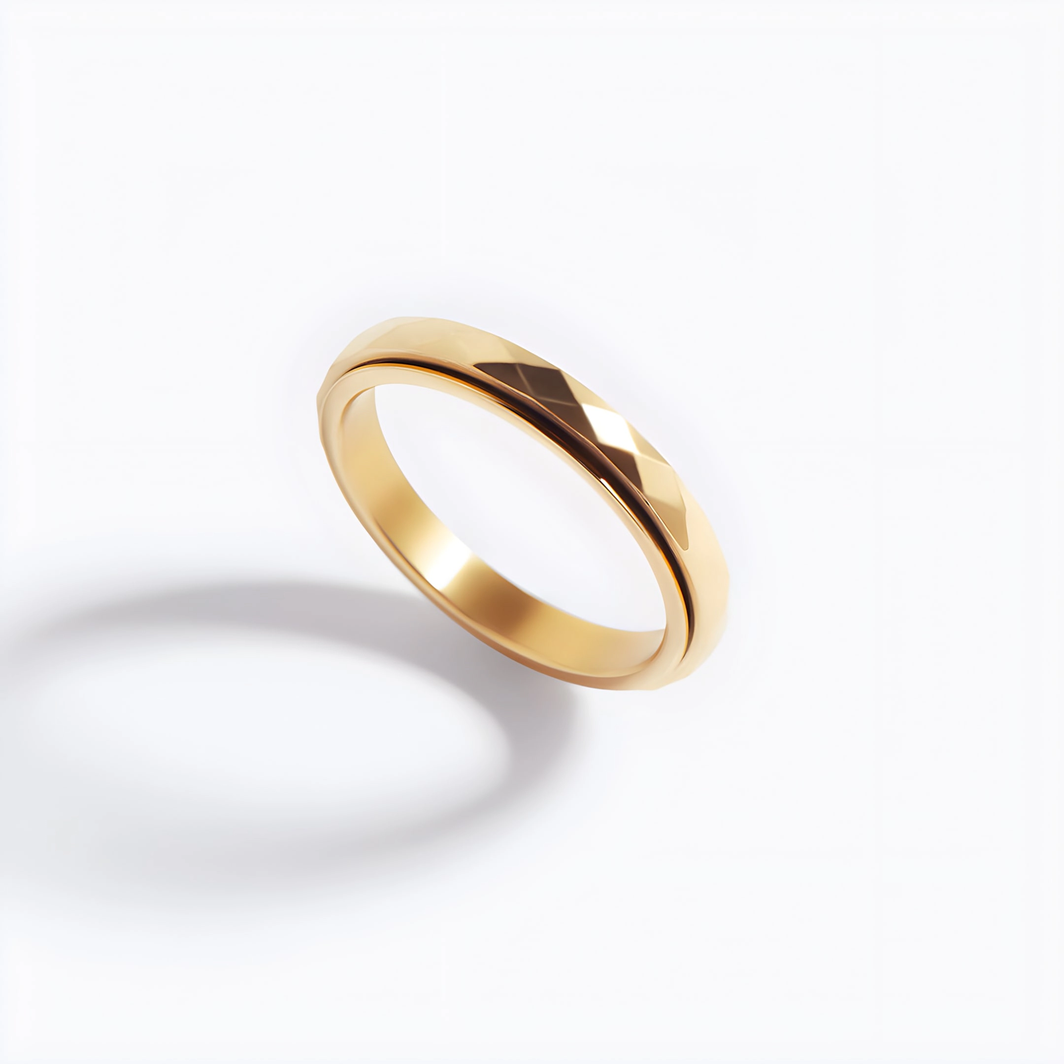 Mint & Lily Women's Dainty Hammered Band Spinning Fidget Ring