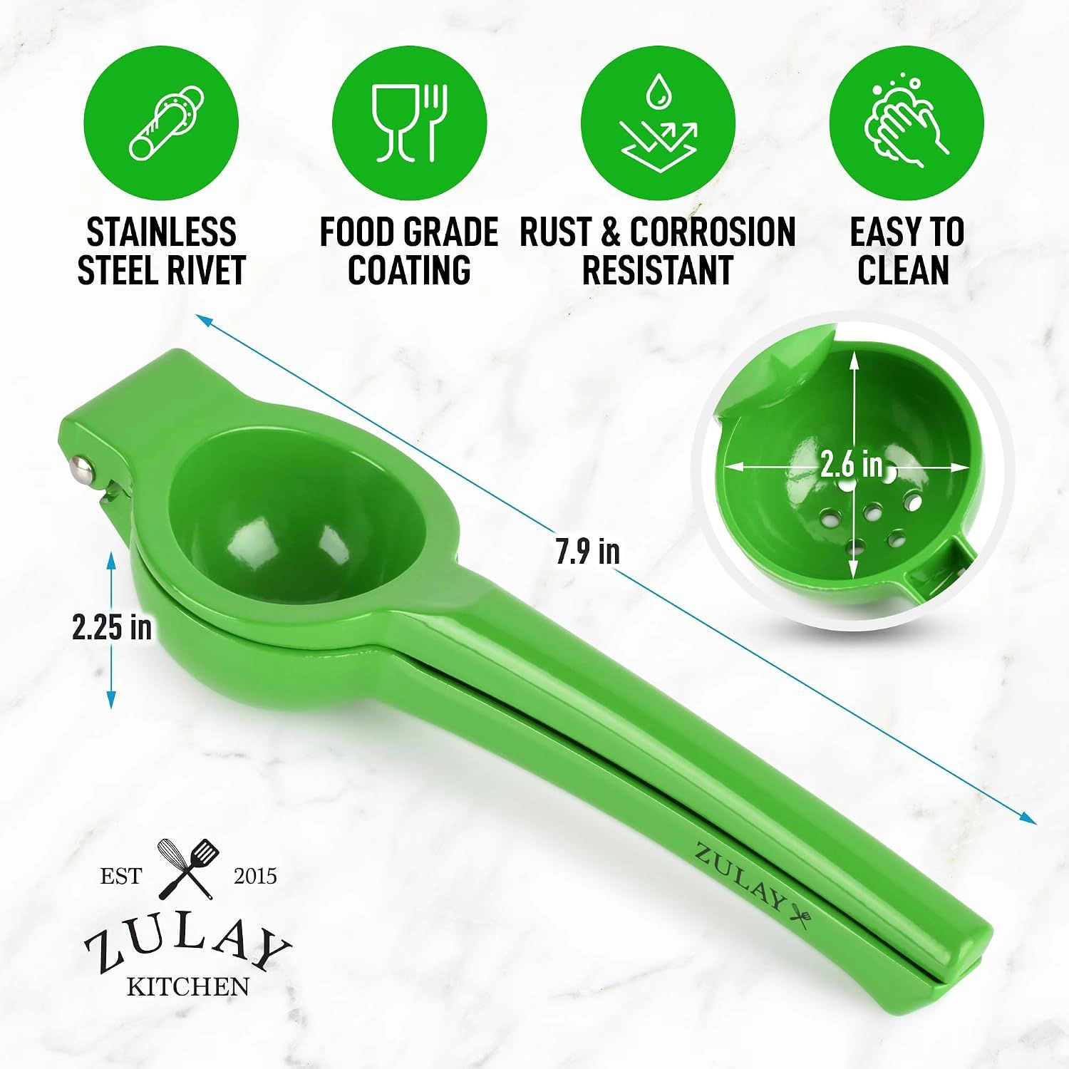 Zulay Kitchen Metal Lime Squeezer – Heavy-Duty Citrus Juicer for Maximum Juice Extraction
