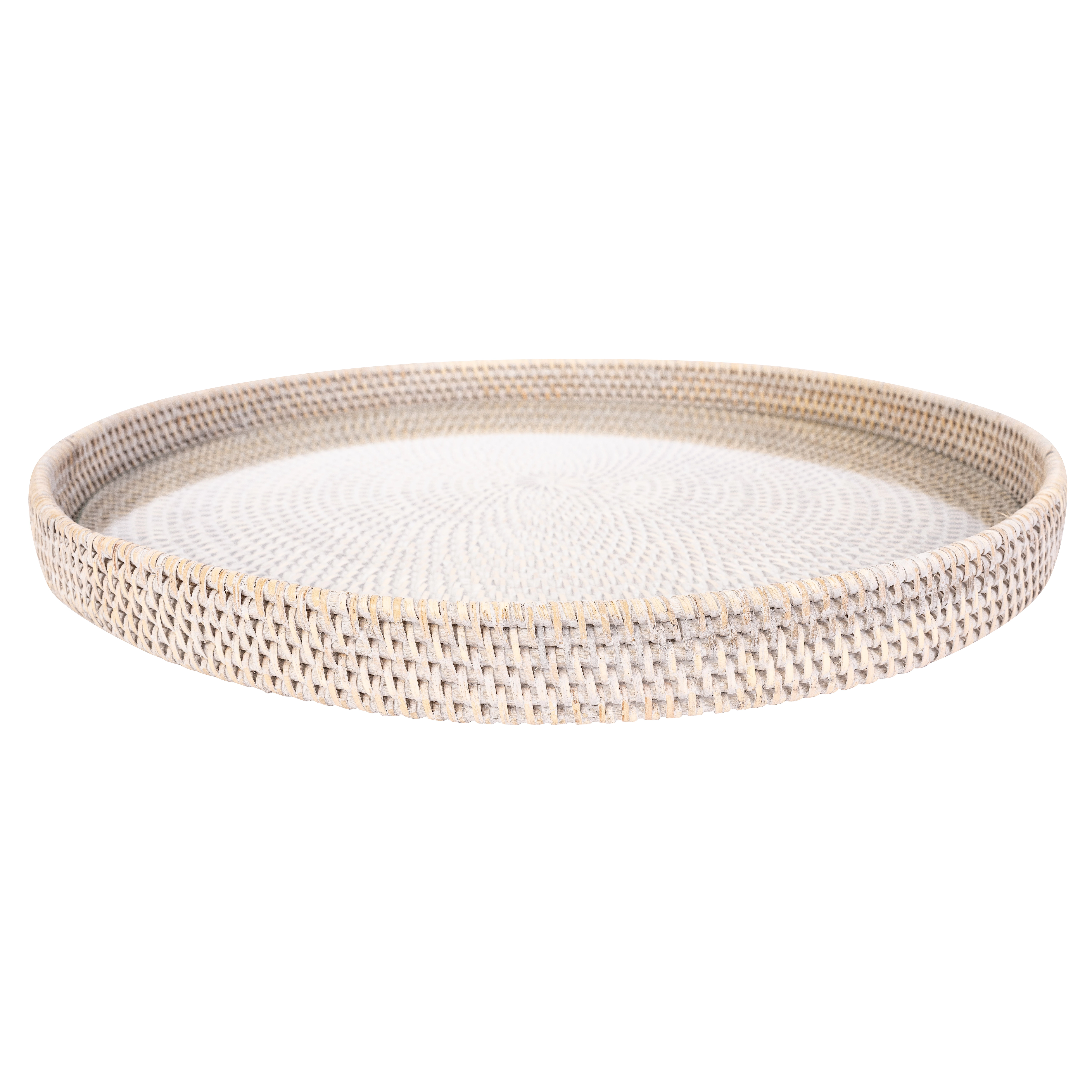 Saboga Home™ Round Serving / Ottoman Tray with Glass Insert