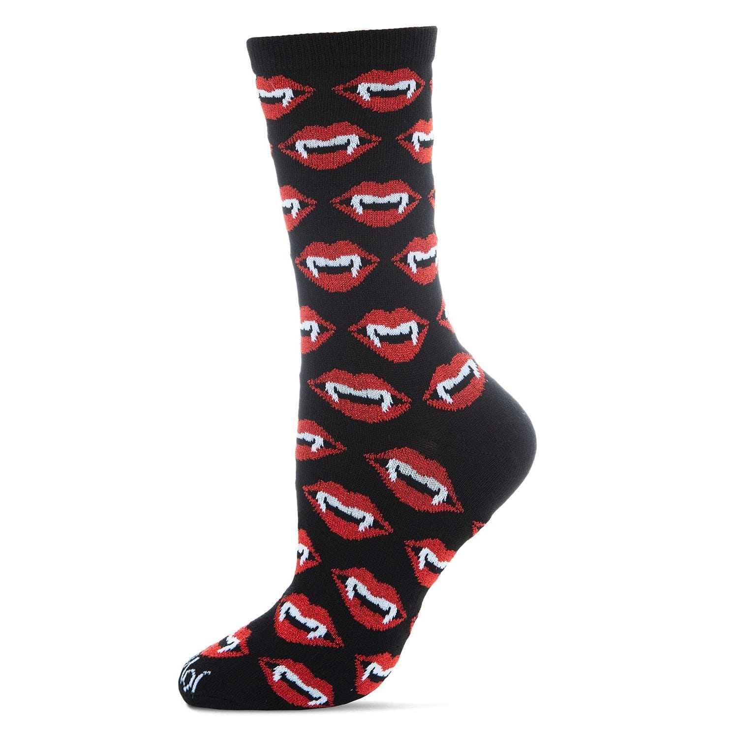 MeMoi Vampire Lips Novelty Crew Socks