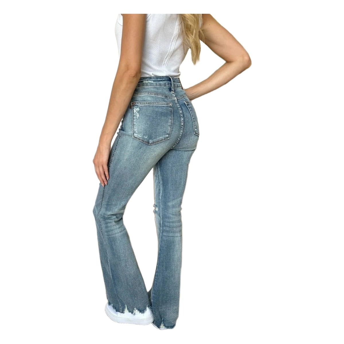 Judy Blue Full Medium Rise Tummy Control Destroy Flare